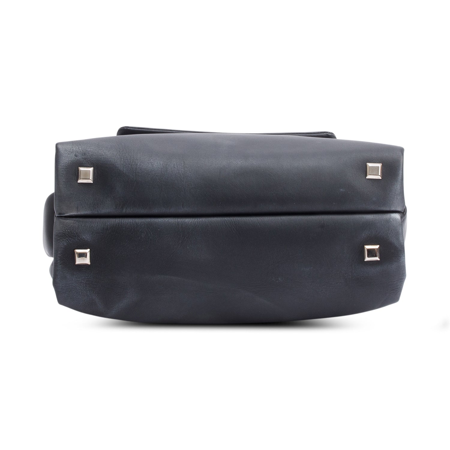 Versace Black Leather Palazzo Medusa Empire Double Sided Flap Handle Bag w/ Straps