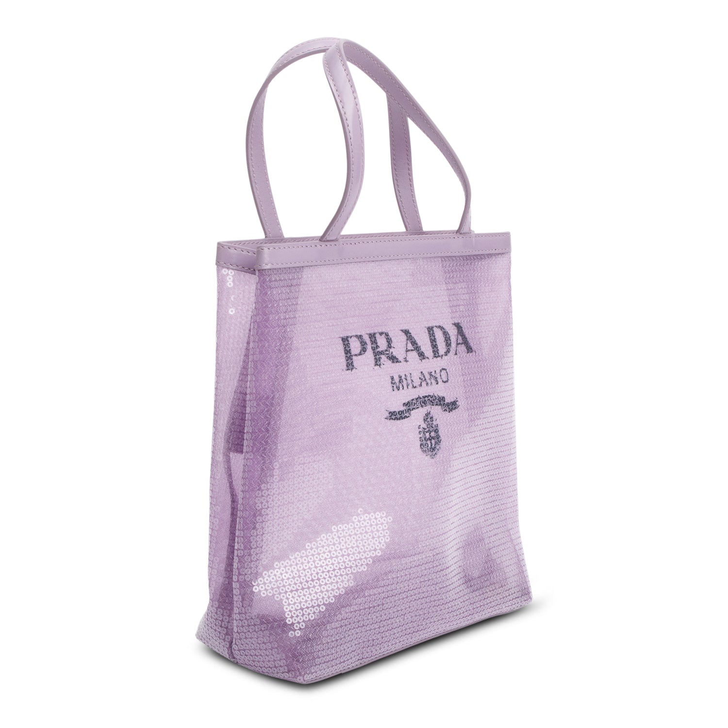 Prada Purple Sequin Mesh Small Tote Bag w/ Pochette