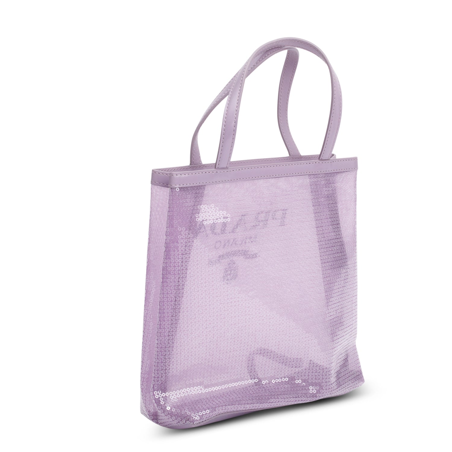 Prada Purple Sequin Mesh Small Tote Bag w/ Pochette