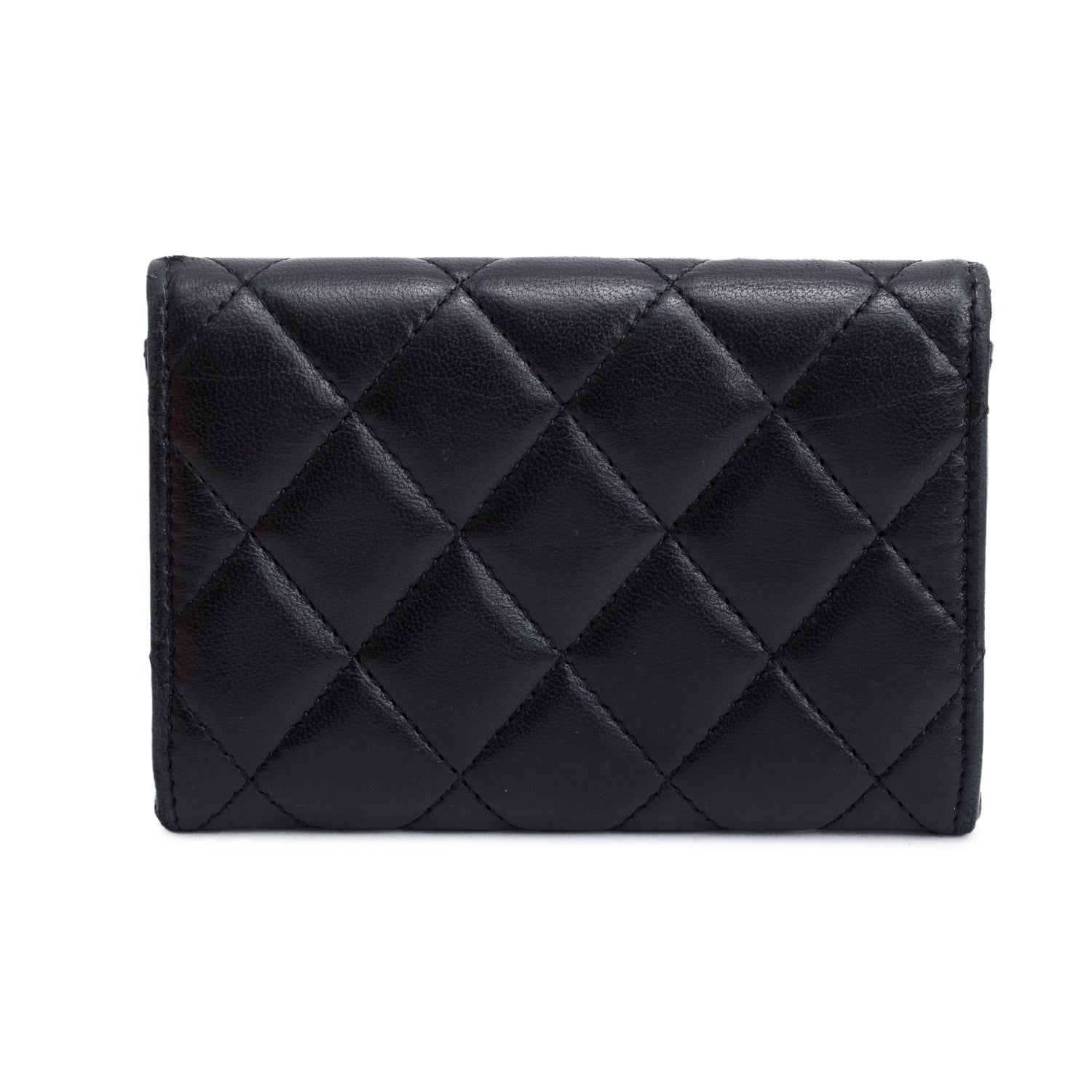 Chanel Black Quilted Lambskin Leather Classic Flap Card Holder w/ Box & Authenticity Card