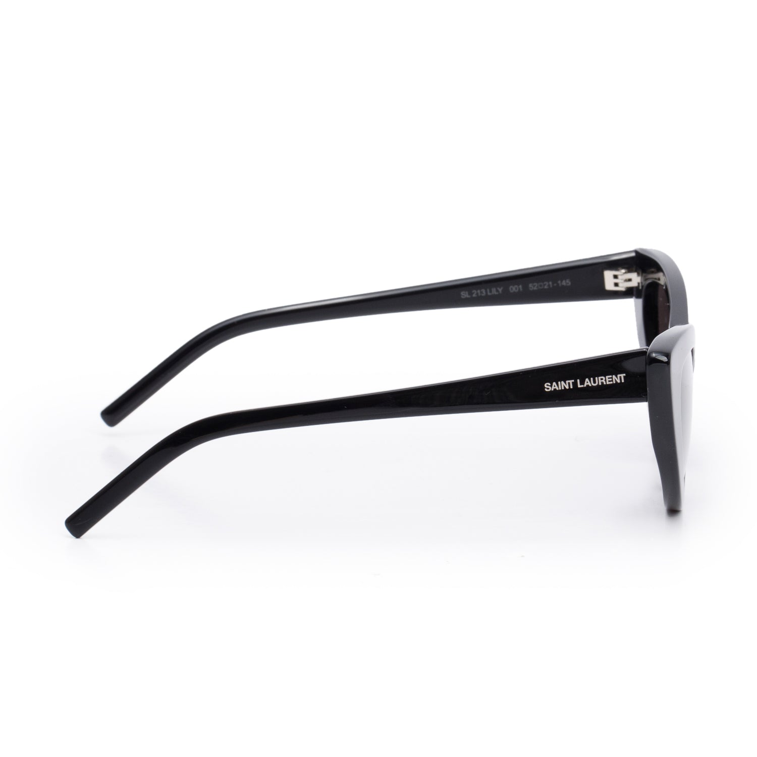 Saint Laurent SL 213 Lily Black Acetate Cat Eye Sunglasses w/ Case