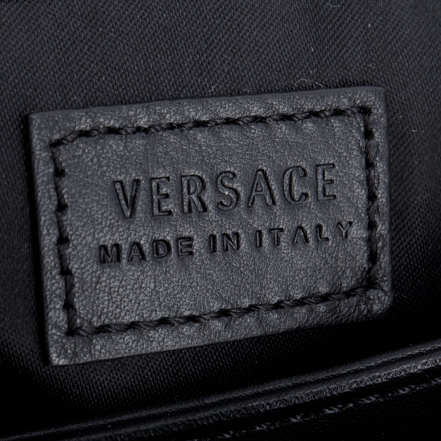 Versace Black Leather Medallion Tribute Flap Chain Shoulder Bag