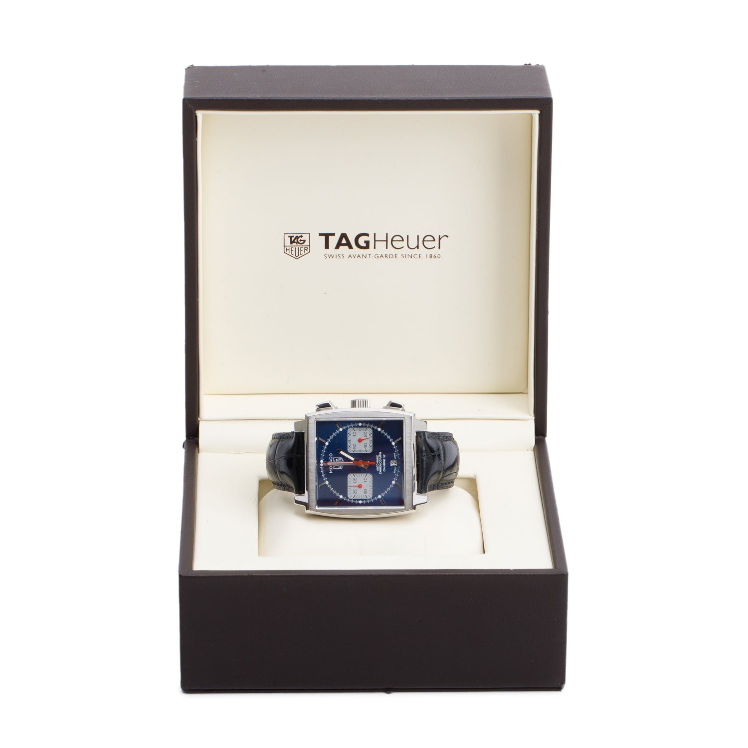 Tag Heuer Stainless Steel Monaco 39 MM Automatic Chronograph Watch CAW2111-0 w/ Box