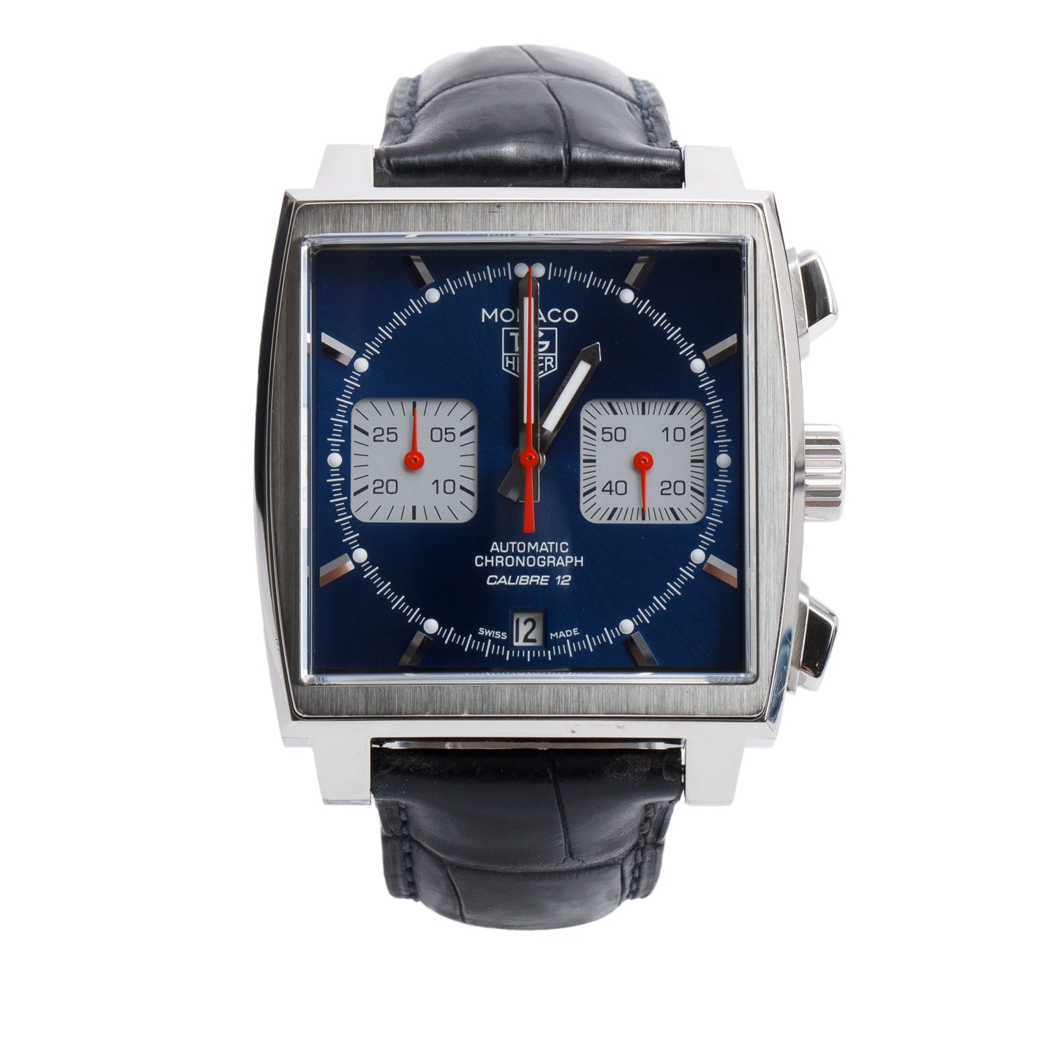 Tag Heuer Stainless Steel Monaco 39 MM Automatic Chronograph Watch CAW2111-0 w/ Box