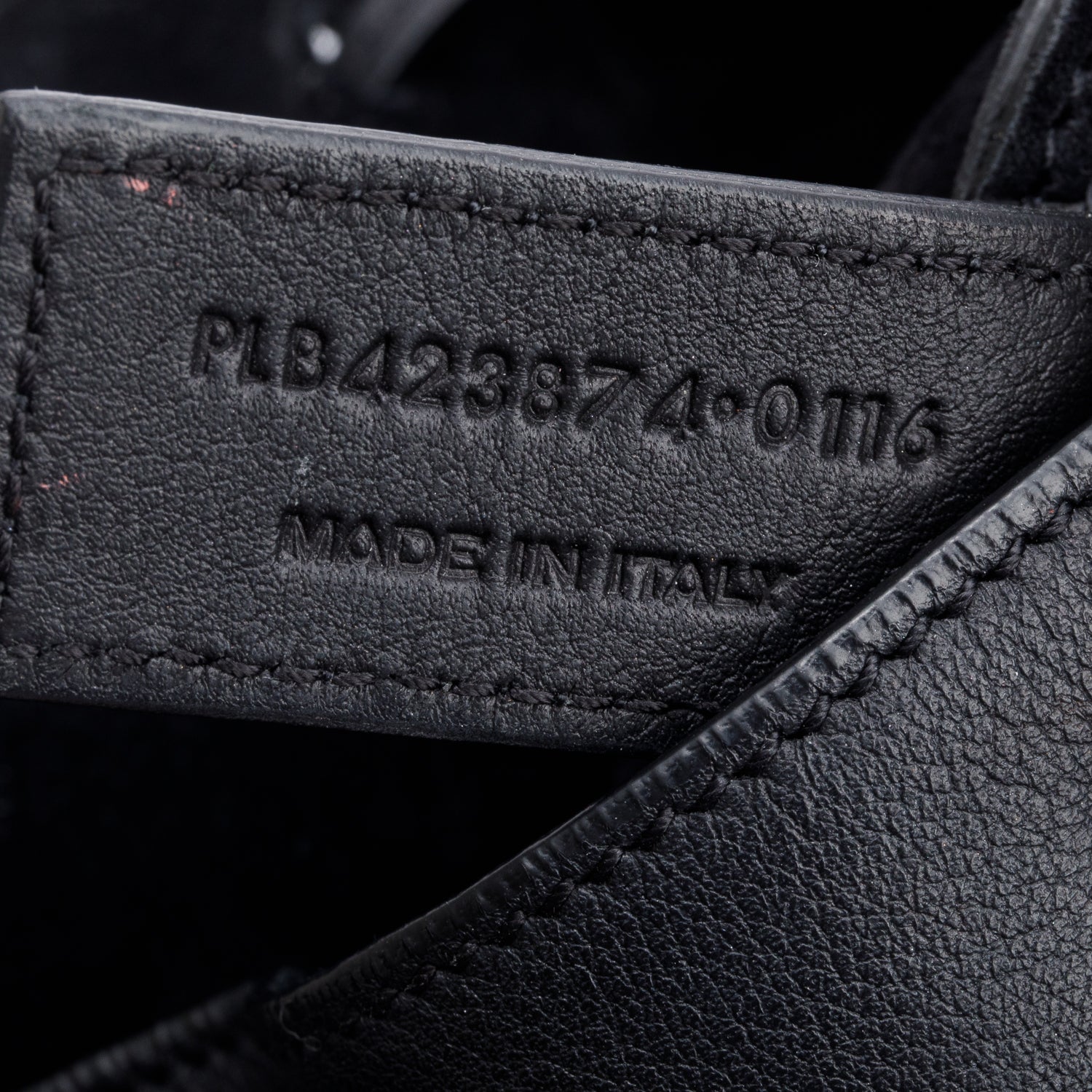 Saint Laurent Black Calfskin Leather Medium Jen Flat Drawstring Bag