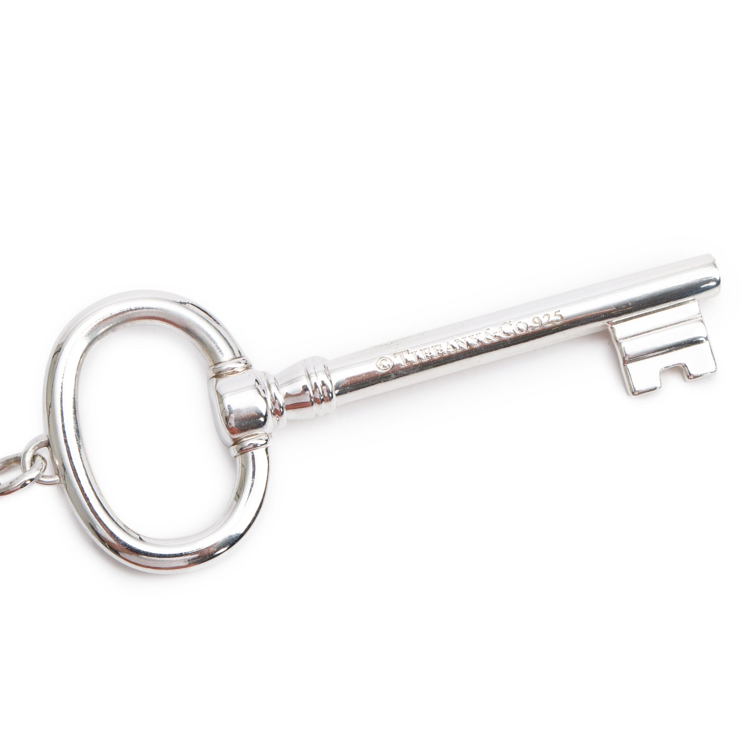 Tiffany & Co. Sterling Silver Large Oval Key Pendant Necklace