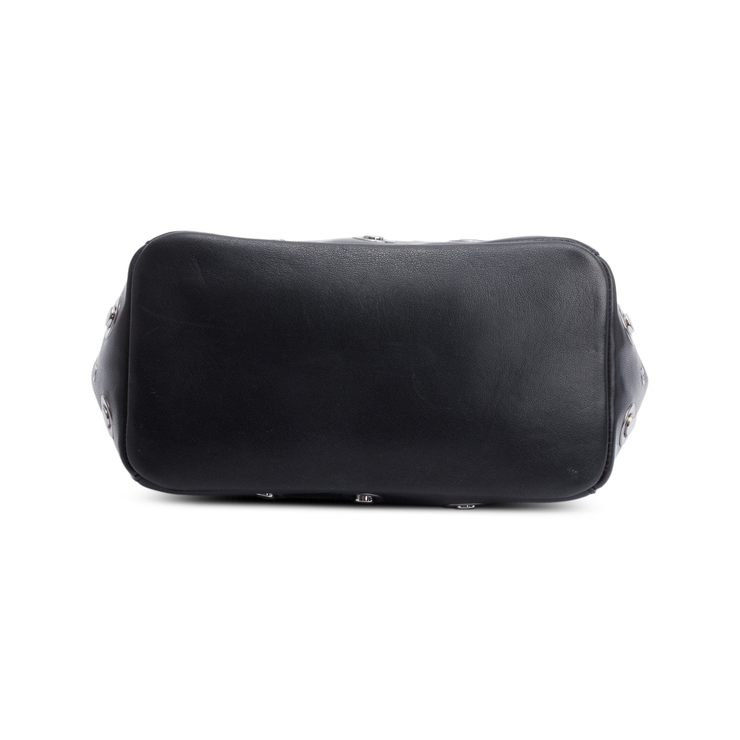 Jimmy Choo Black Leather Grommet Mini Raven Hobo Bag