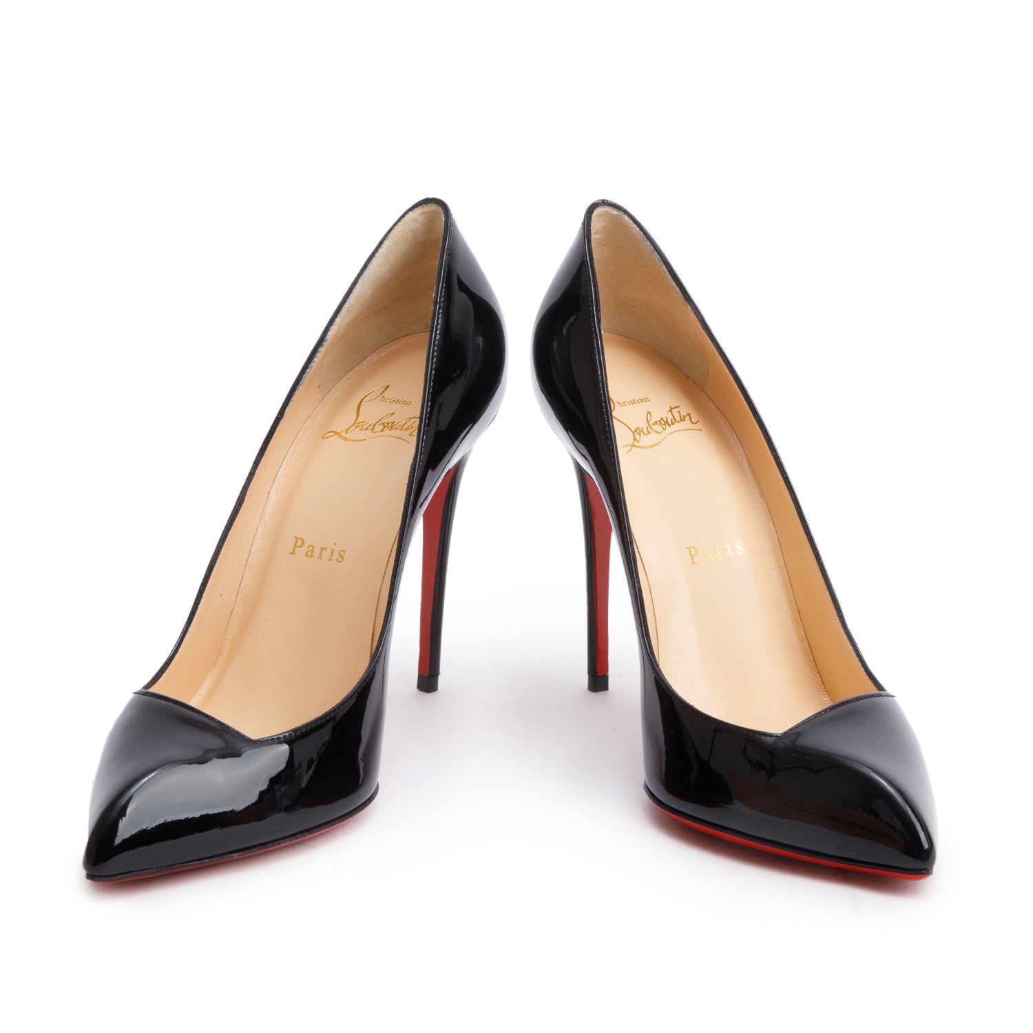 Christian Louboutin 2020 Black Patent Corneille 100 Pumps, Size 36.5 w/ Box & Receipt