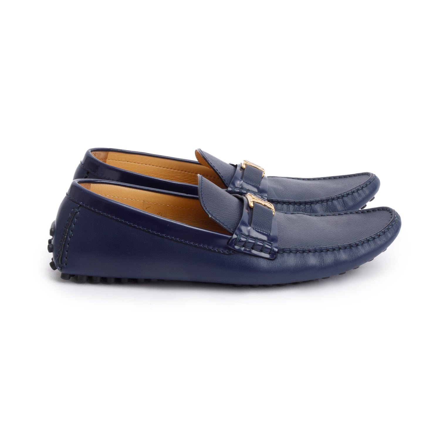 Louis Vuitton 2021 Blue Leather Men's Hockenheim Moccasin Loafers, Men's Size 8.5