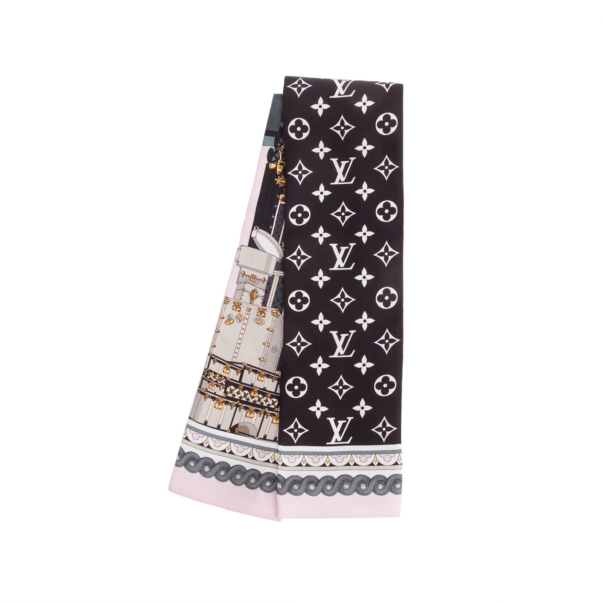 Louis Vuitton 2021 Black/Pink Monogram Around The World Confidential Silk Bandeau