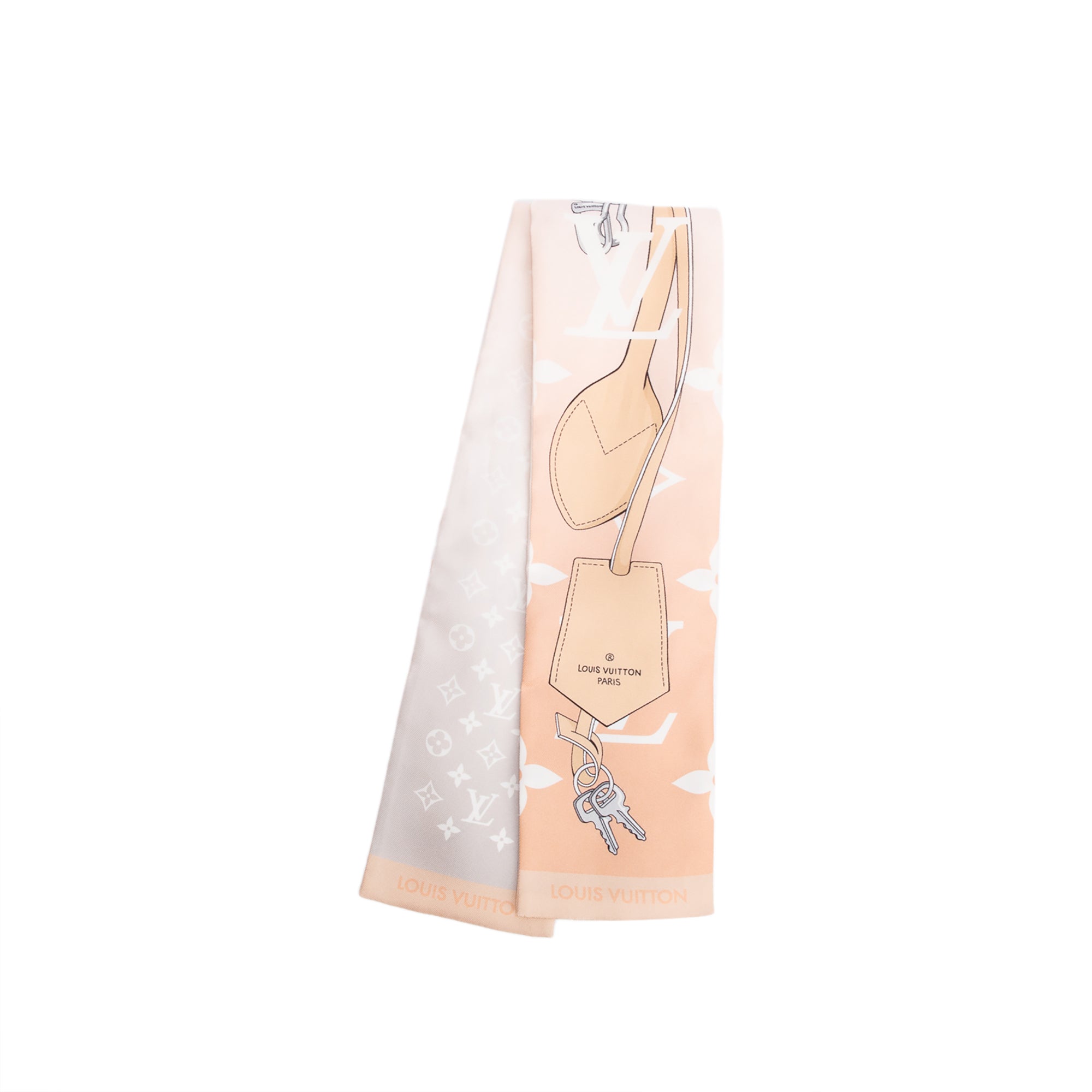 Louis Vuitton Peach/Pink Monogram Confidential Silk Bandeau w/ Box