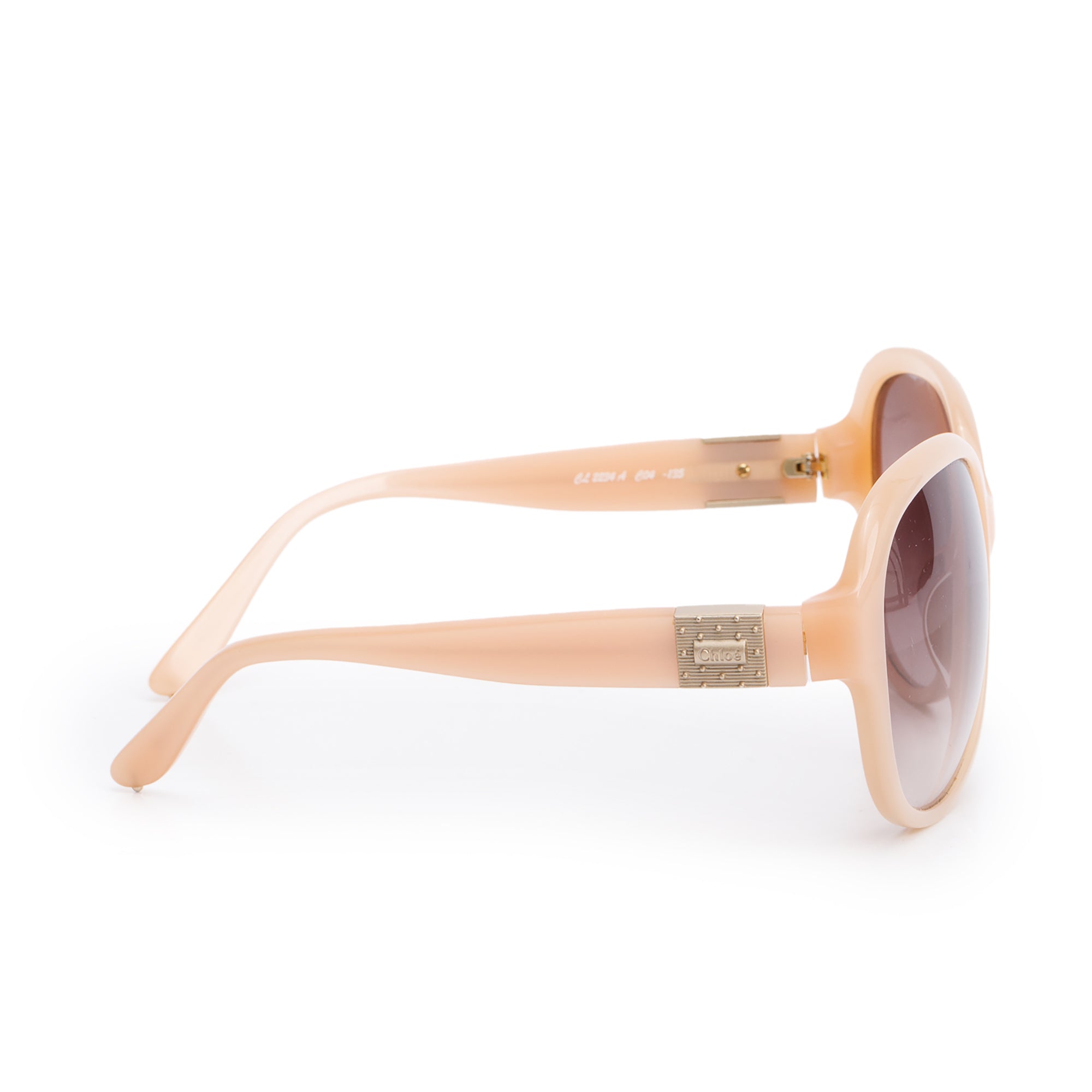 Chloe CL2234 Beige Acetate Oversize Round Sunglasses w/ Box & Case