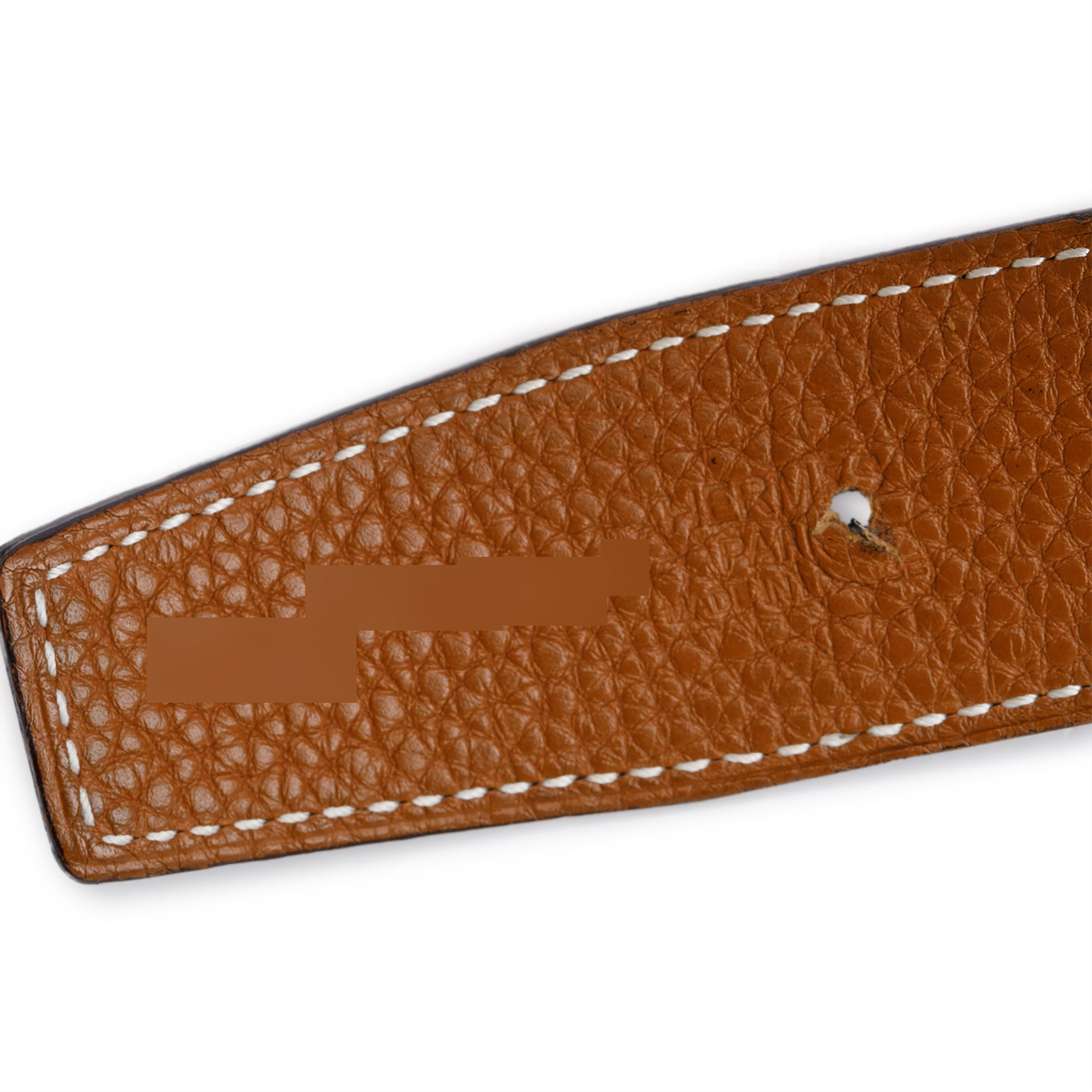 Hermes Noir Box & Gold Togo Leather Reversible 32 MM H Belt Kit, Size 105