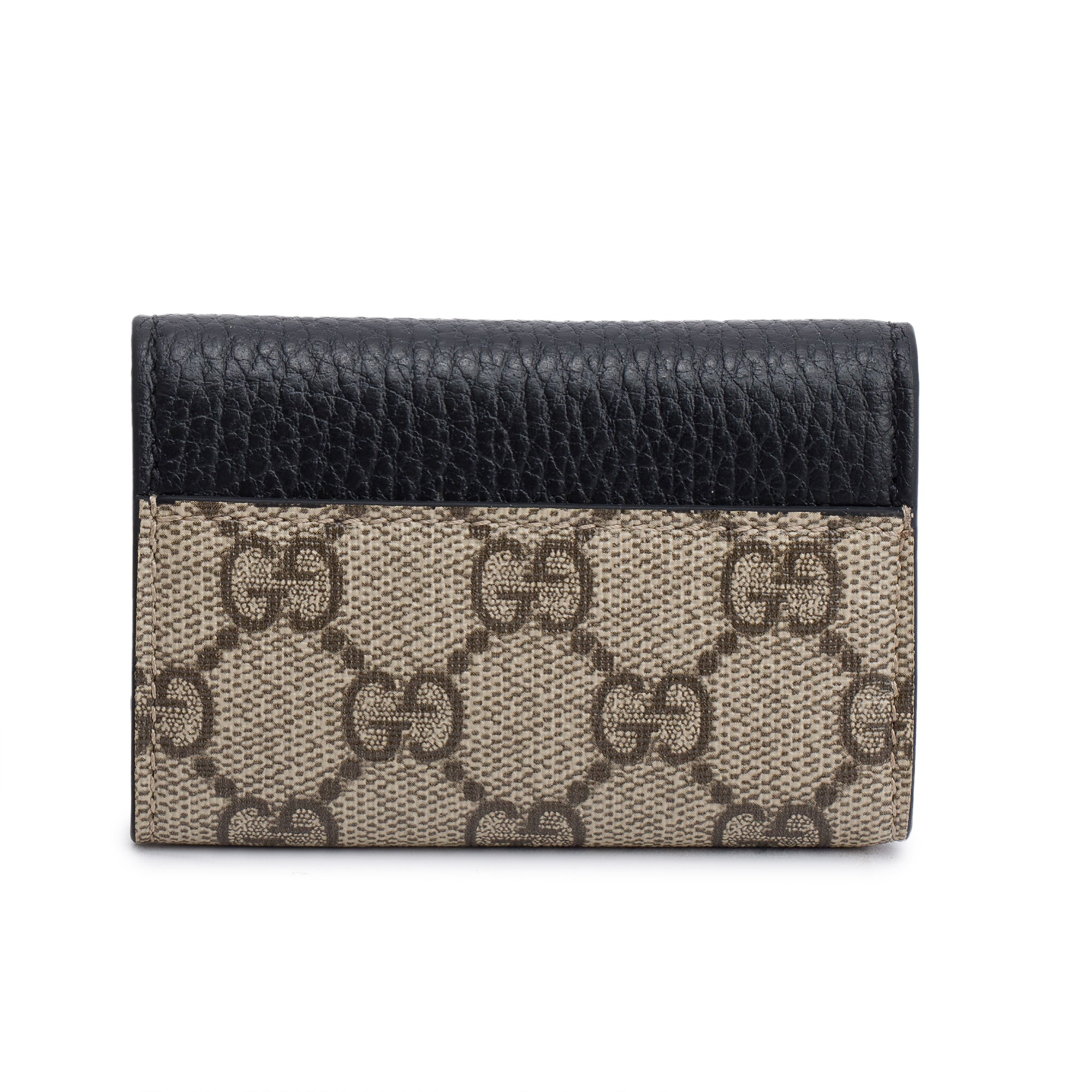 Gucci Black Leather GG Supreme GG Marmont 6 Key Case