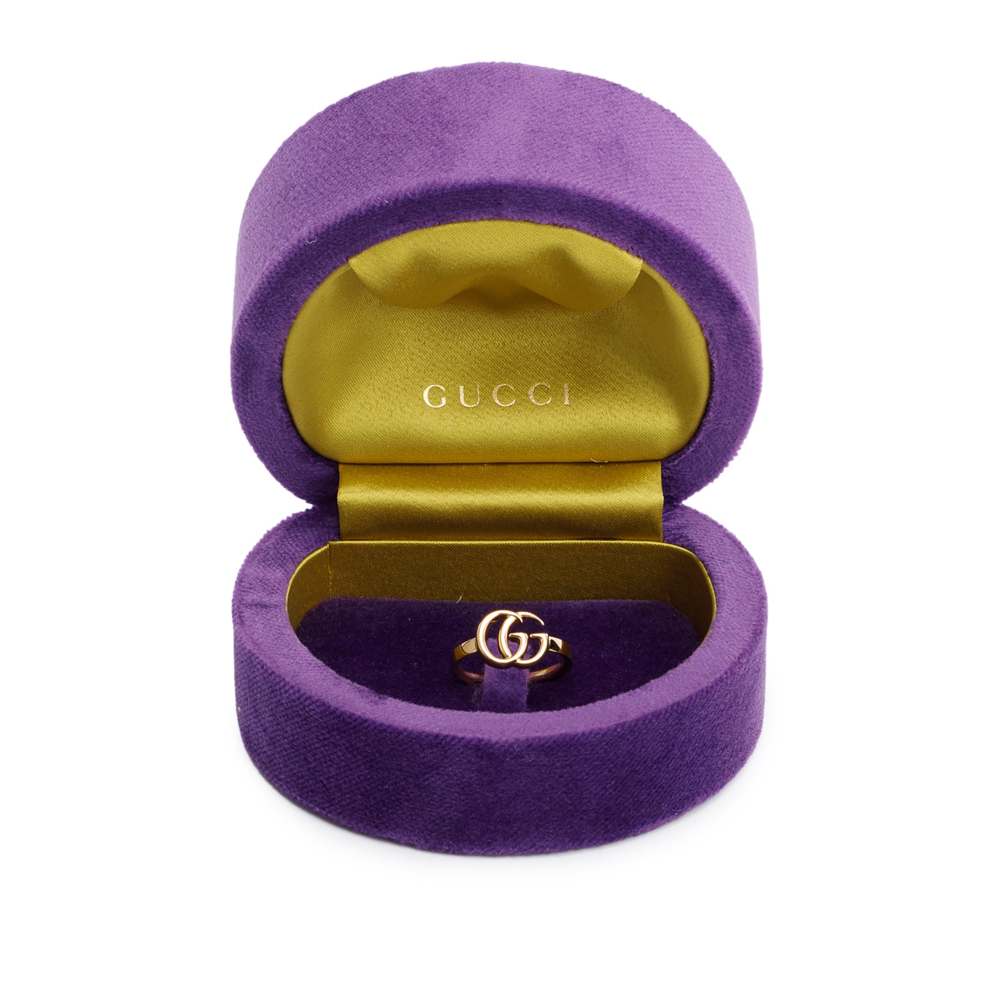 Gucci 18k Yellow Gold GG Running Ring, Size 14 6.75 w/ Box