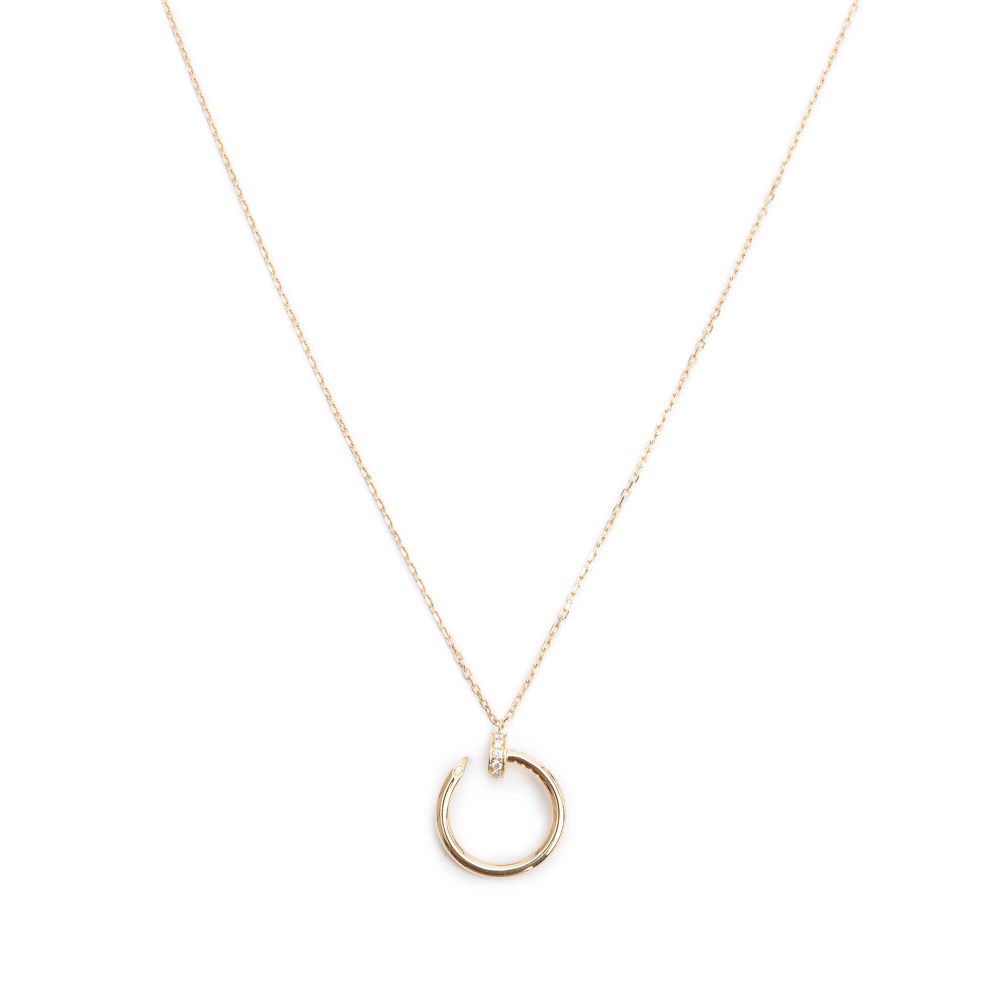 Cartier 2023 18k Yellow Gold Diamond Juste Un Clou Pendant Necklace w/ Box & Certificate