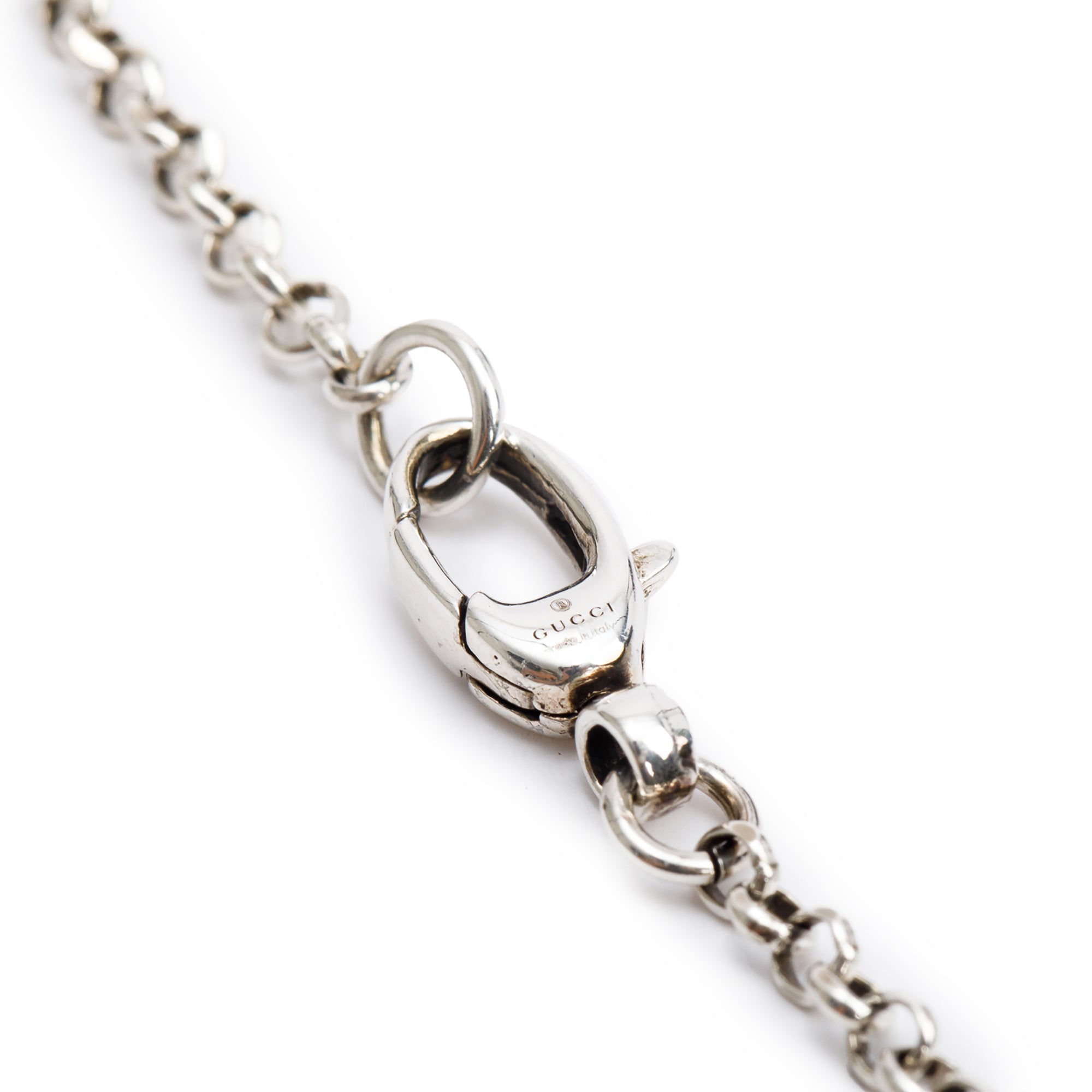 Gucci Sterling Silver GG Marmont Key Pendant Necklace w/ Box