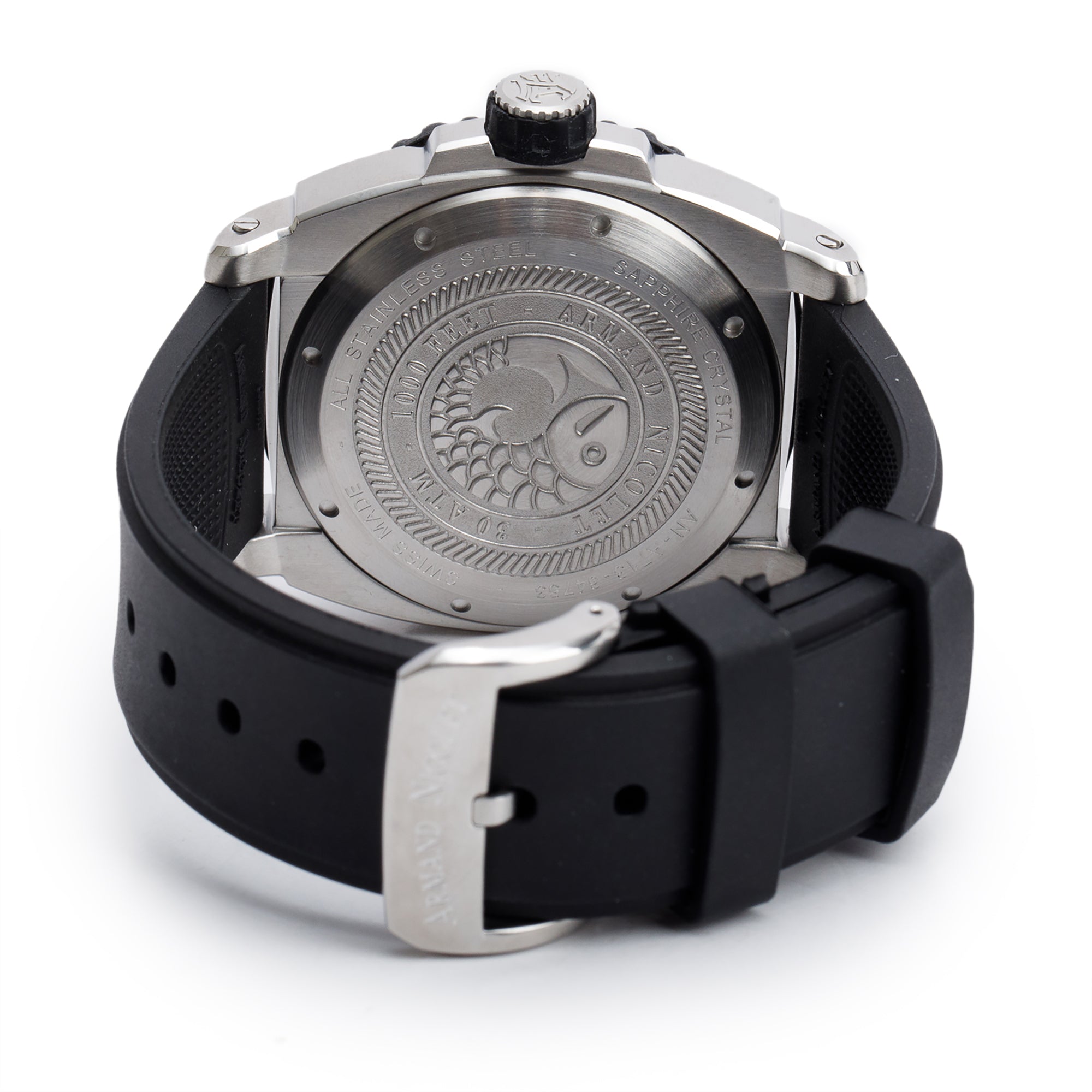 Armand Nicolet Stainless Steel S05-3 44 MM Automatic GMT Watch w/ Box & Papers