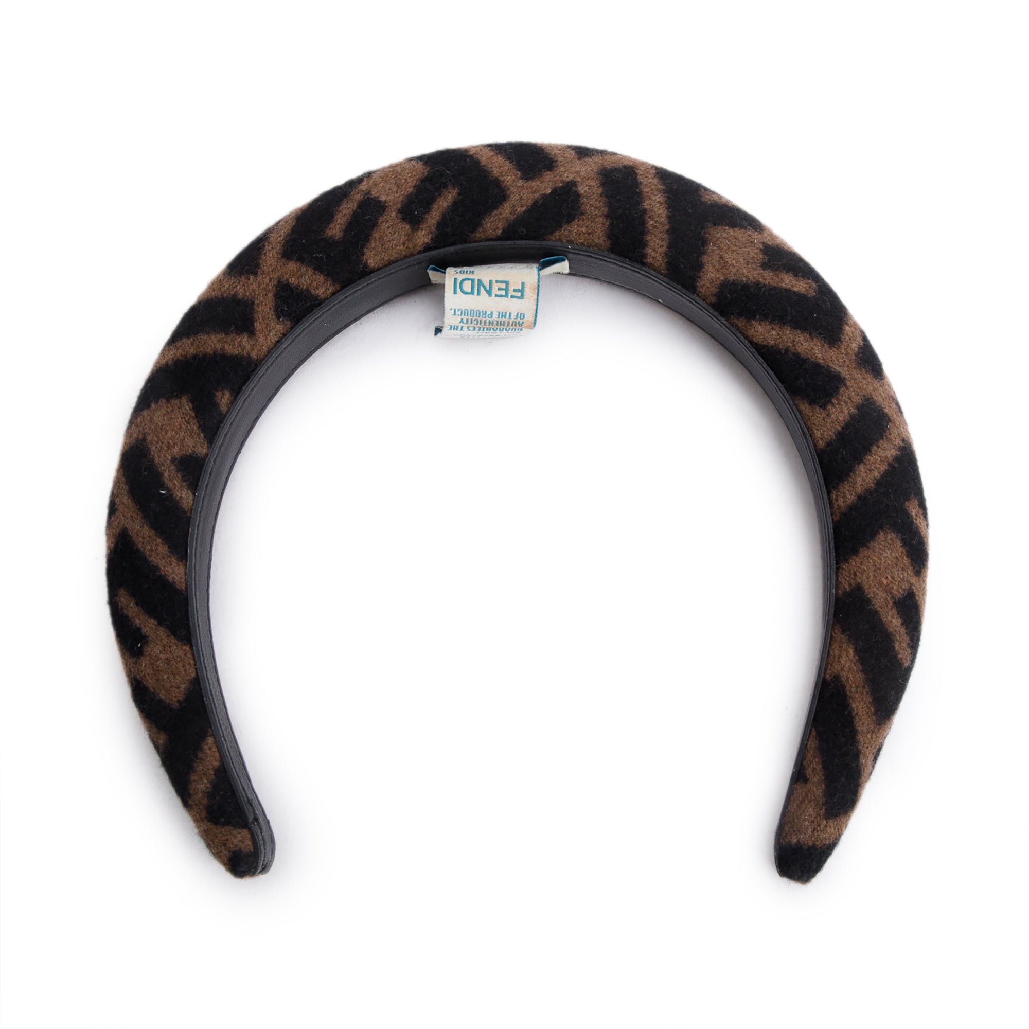 Fendi Brown Zucca FF Logo Wool Cashmere Headband