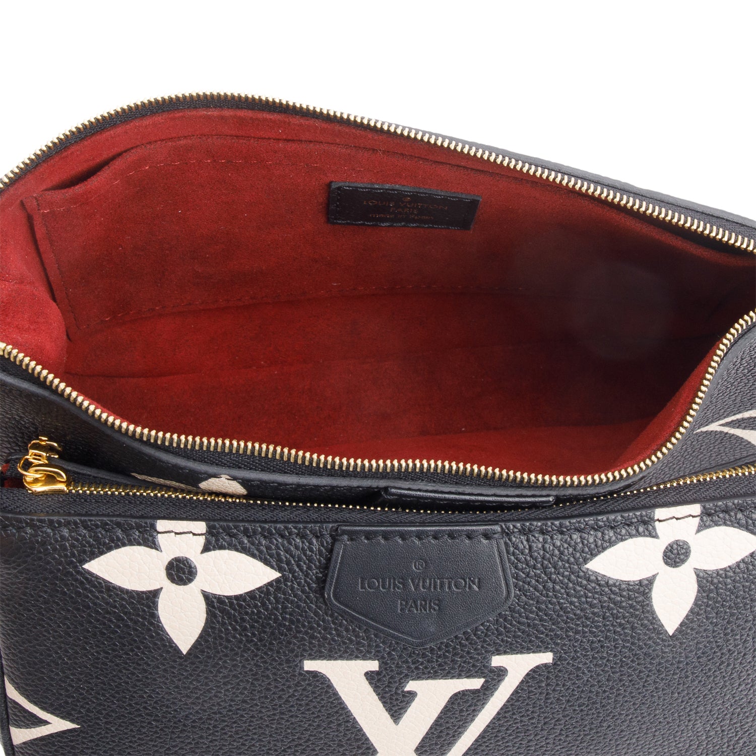 Louis Vuitton 2024 Black Monogram Bicolor Empreinte Leather Pochette Accessoires w/ Straps, Box & Receipt
