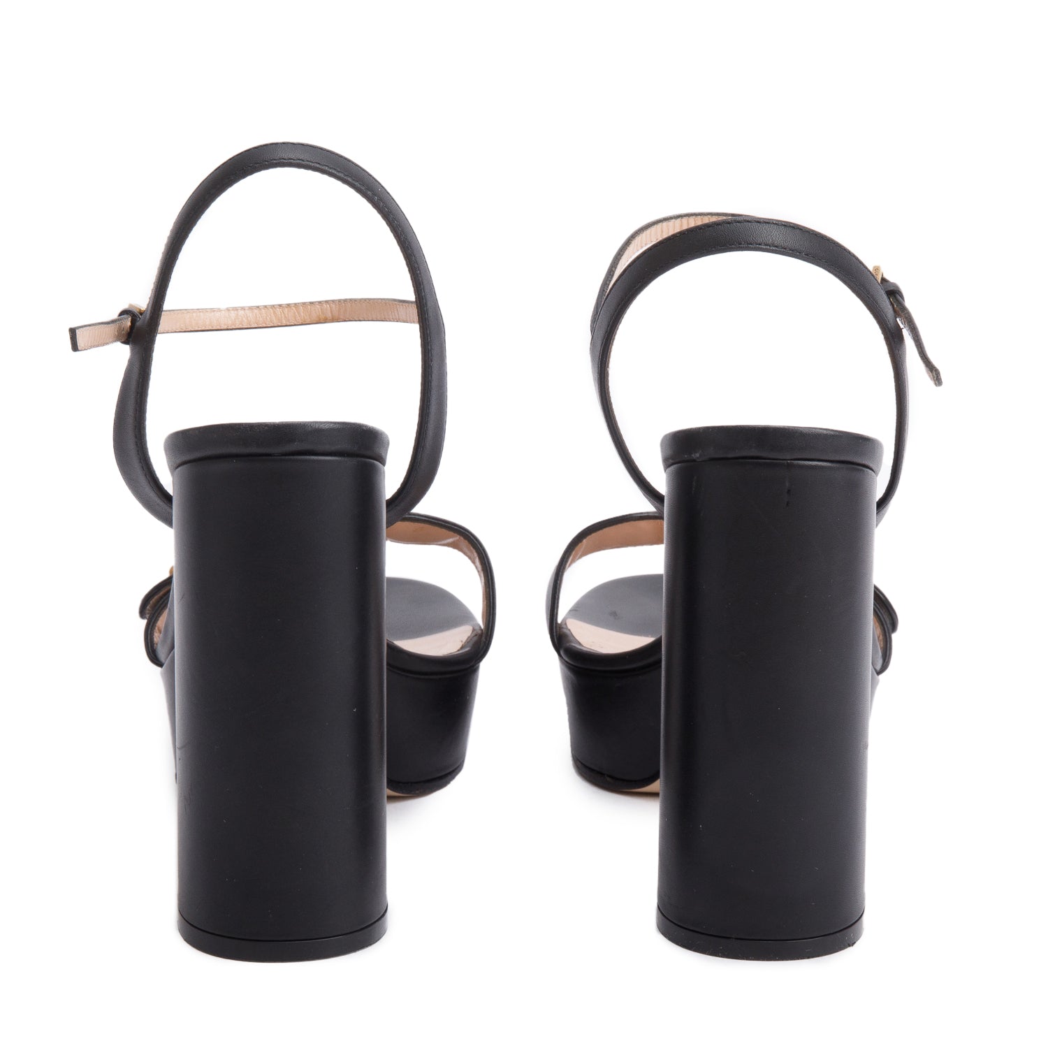 Gucci Black GG Marmont Leather Lifford Platform Sandals, Size 40