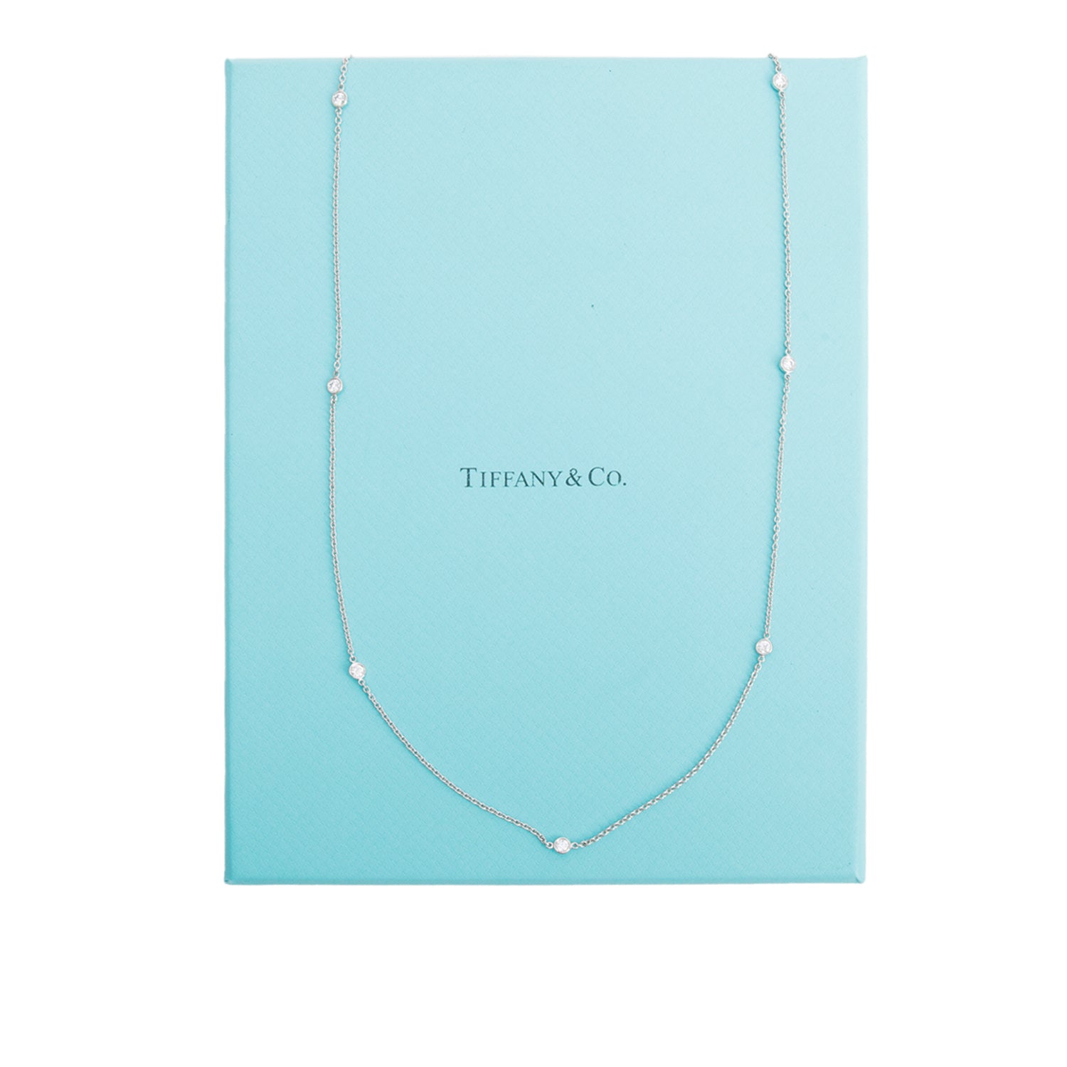Tiffany & Co. Elsa Peretti Platinum Diamonds by the Yard Sprinkle Necklace w/ Box