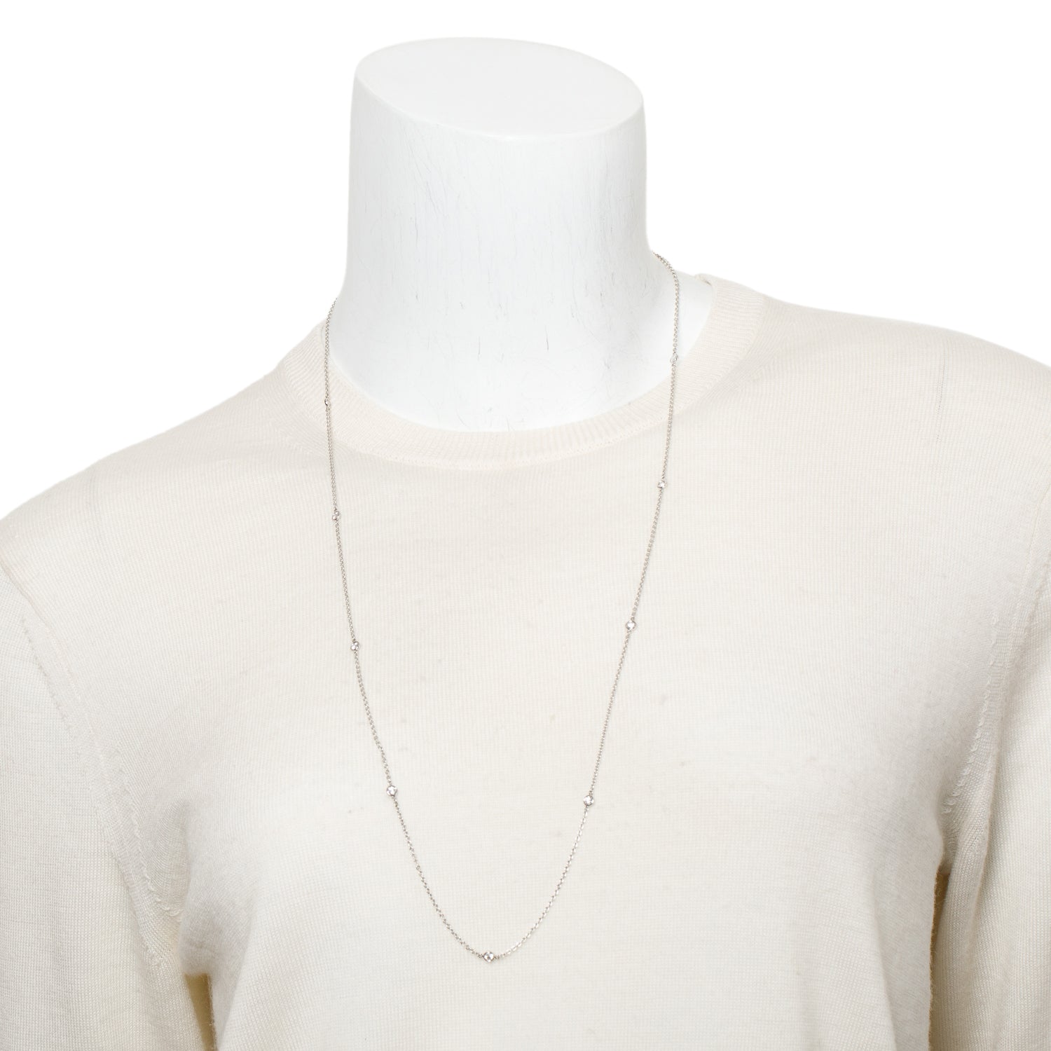 Tiffany & Co. Elsa Peretti Platinum Diamonds by the Yard Sprinkle Necklace w/ Box