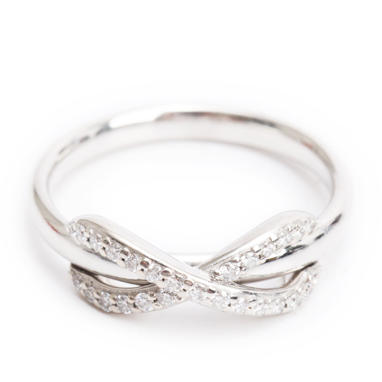 Tiffany & Co. 18k White Gold Diamond Infinity Ring, Size 5.5