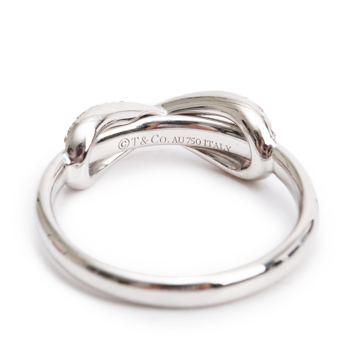 Tiffany & Co. 18k White Gold Diamond Infinity Ring, Size 5.5