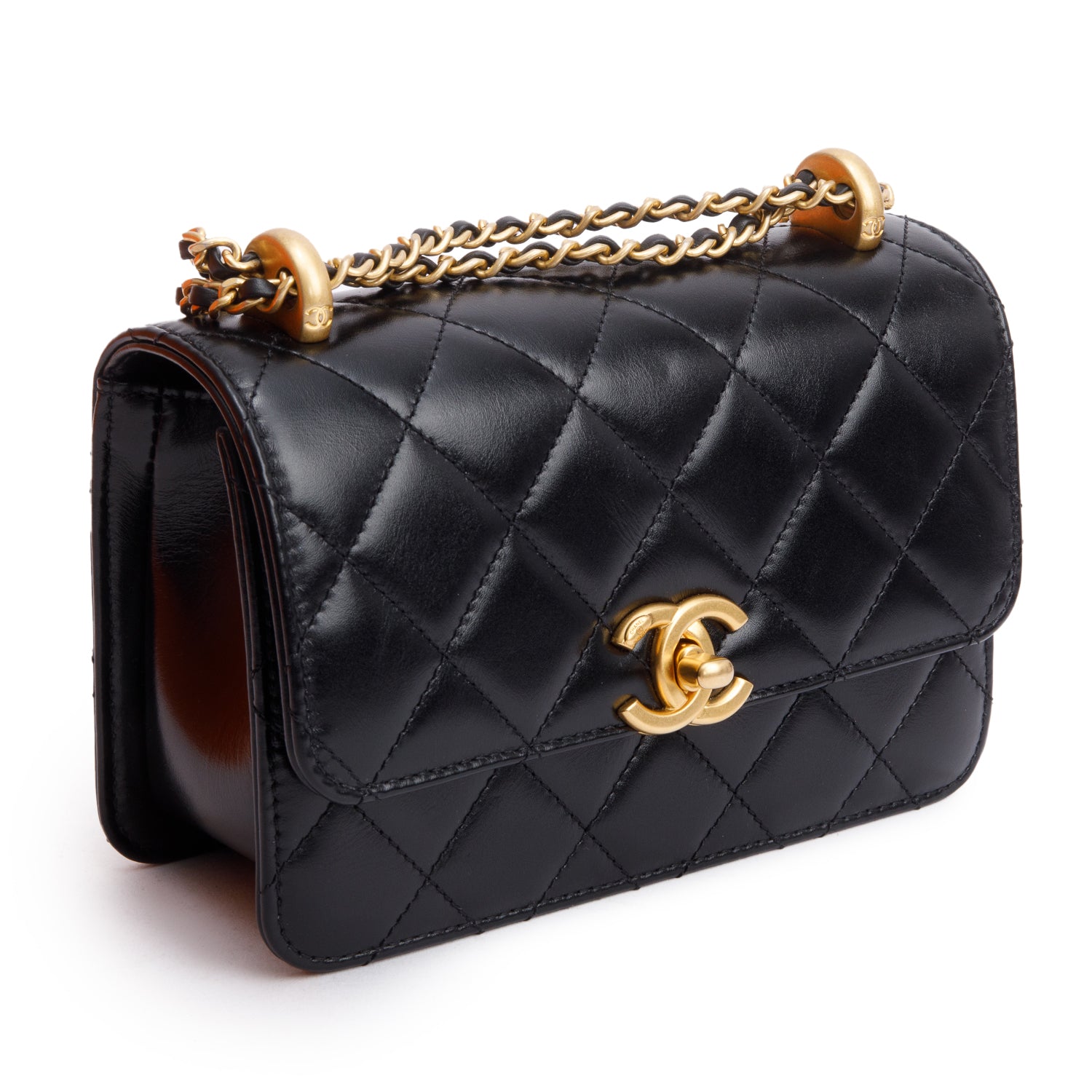 Chanel 2025 Black Quilted Lambskin Leather Mini Perfect Fit Flap Bag w/ Box & Receipt
