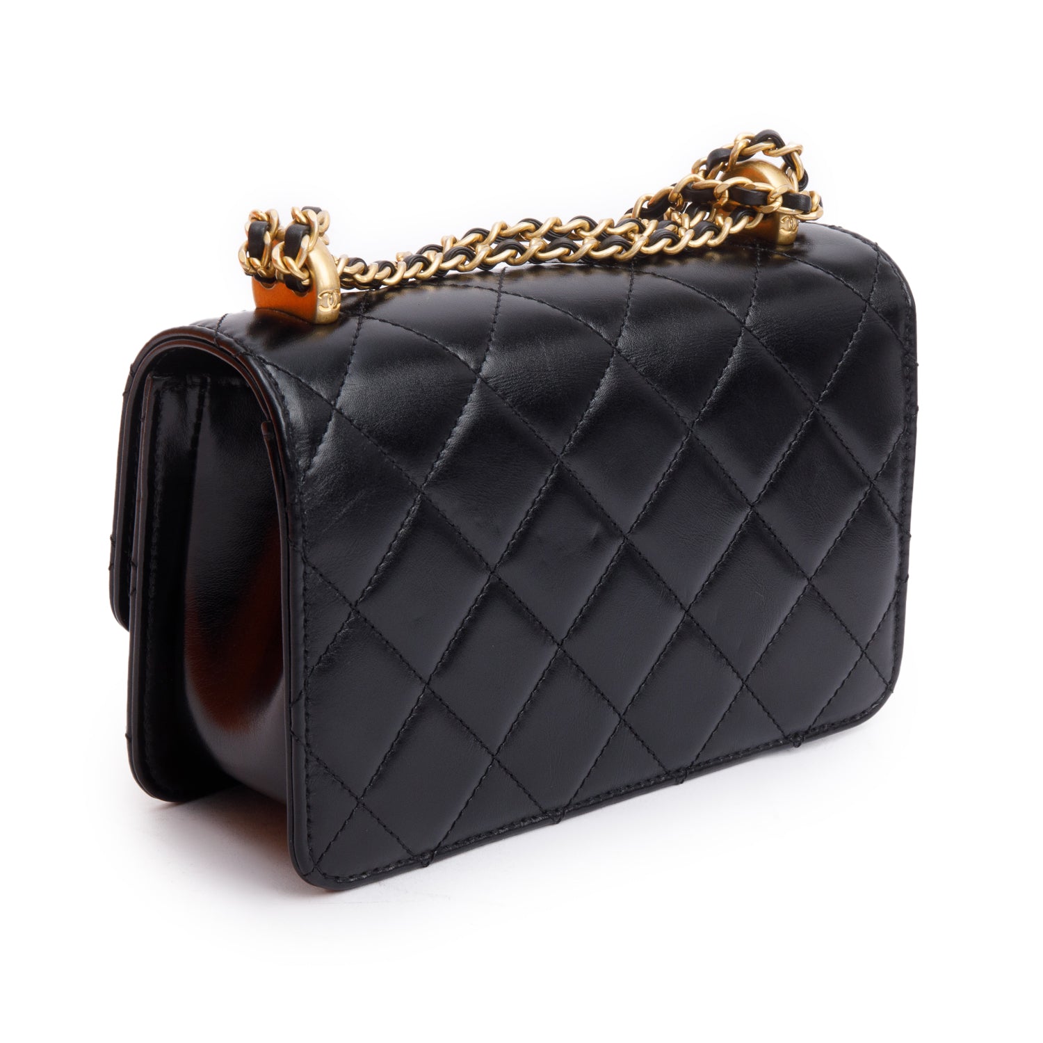 Chanel 2025 Black Quilted Lambskin Leather Mini Perfect Fit Flap Bag w/ Box & Receipt