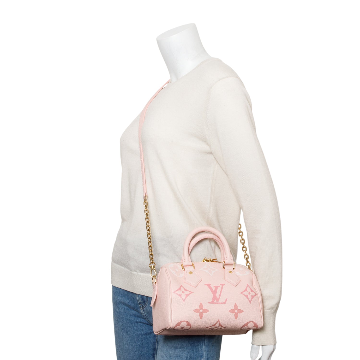 Louis Vuitton 2023 Monogram Giant Empreinte Leather Speedy Bandouliere 20 w/ Strap, Box & Receipt