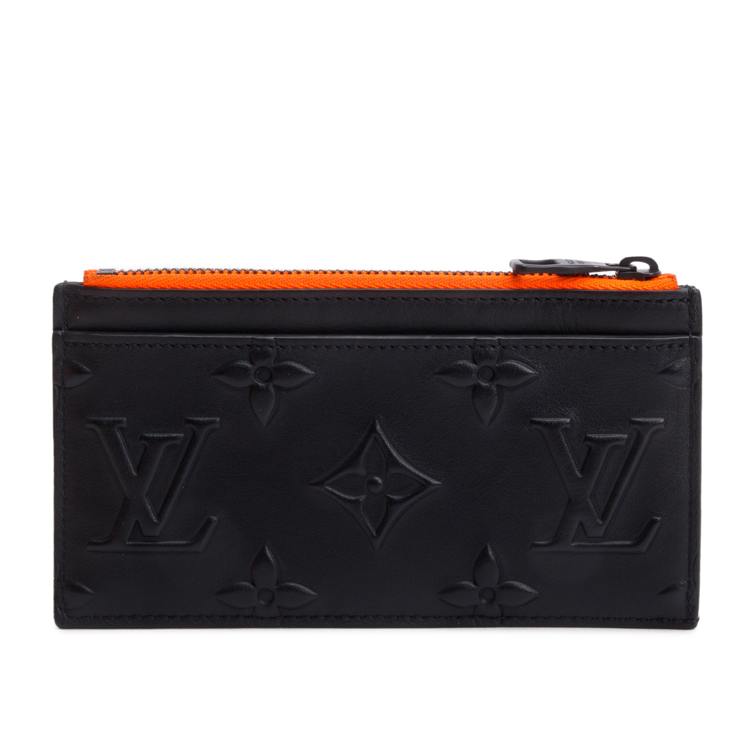 Louis Vuitton 2021 Black Monogram Seal Leather Coin Card Holder w/ Box & Receipt