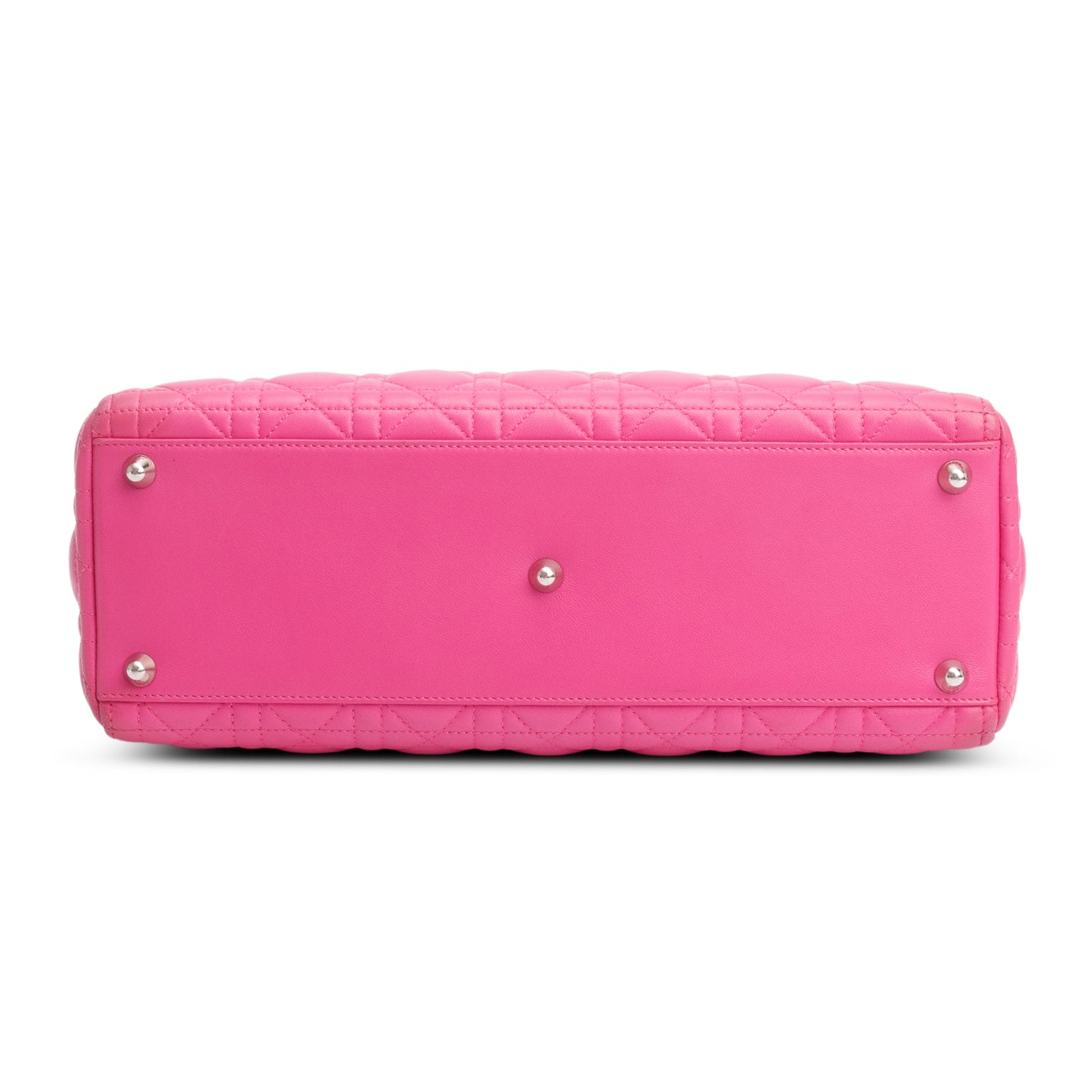 Christian Dior Pink Cannage Leather Large Lady Dior Bag w/ Authenticity Card