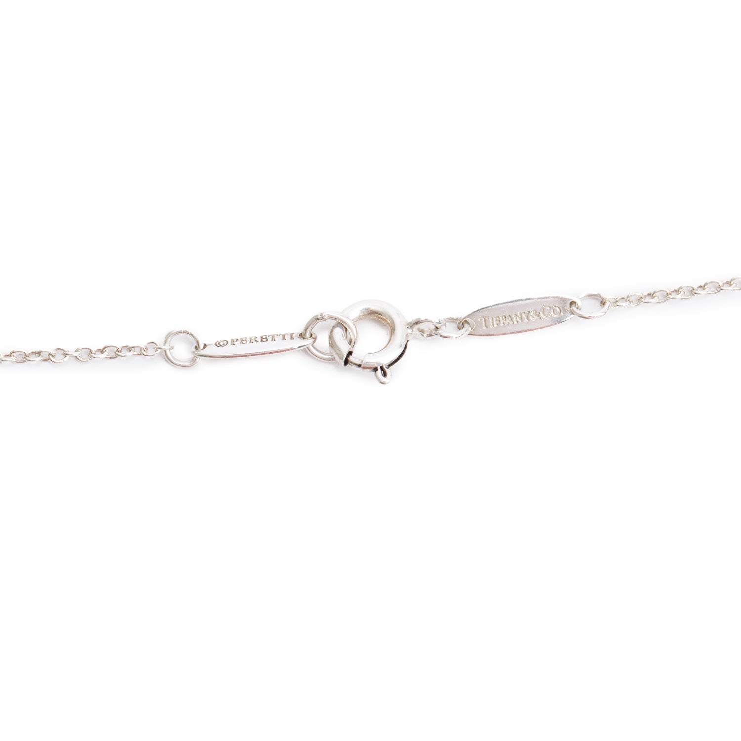 Tiffany & Co. Elsa Peretti Sterling Silver 16 MM Open Heart Pendant Necklace