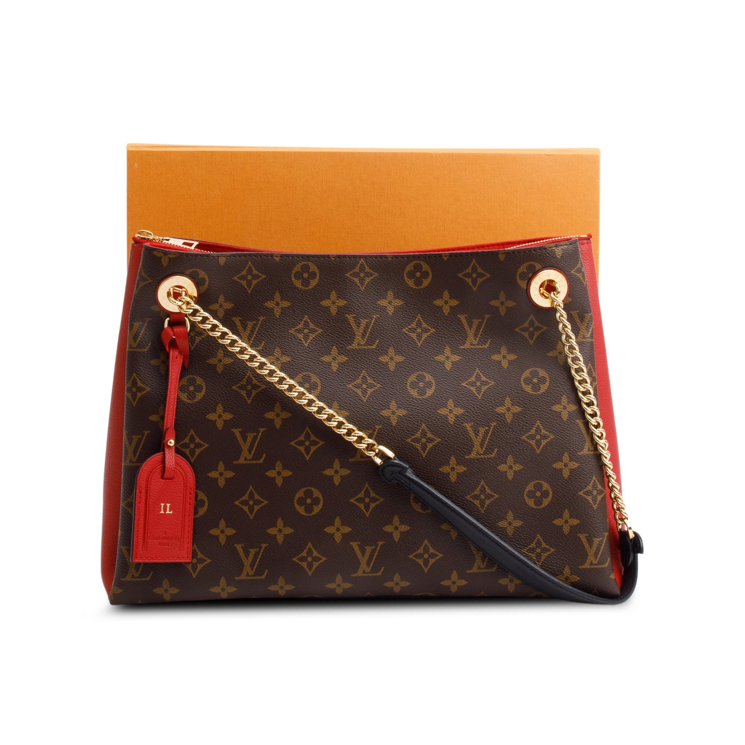 Louis Vuitton Monogram Red Leather Trim Surene MM w/ Box