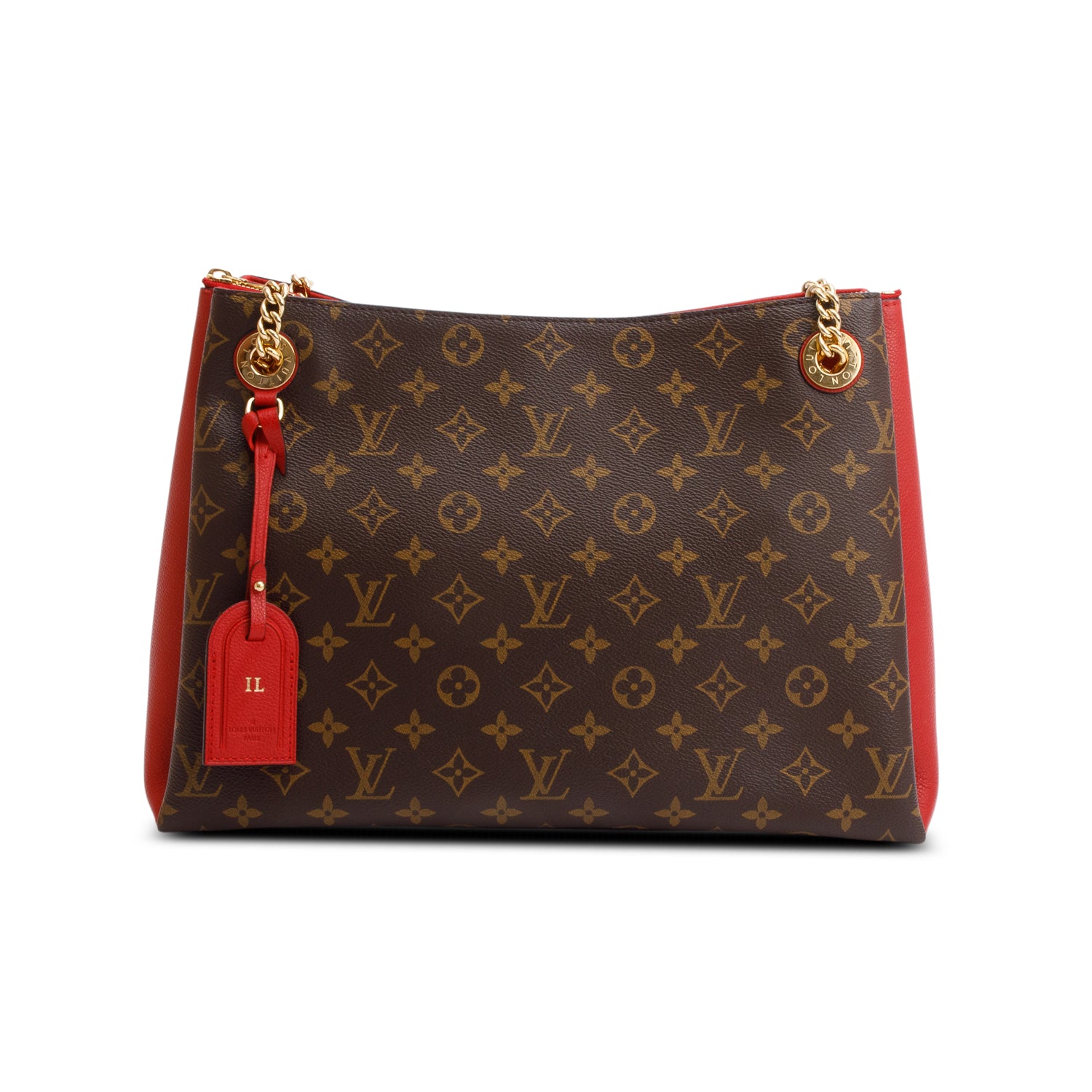 Louis Vuitton Monogram Red Leather Trim Surene MM w/ Box