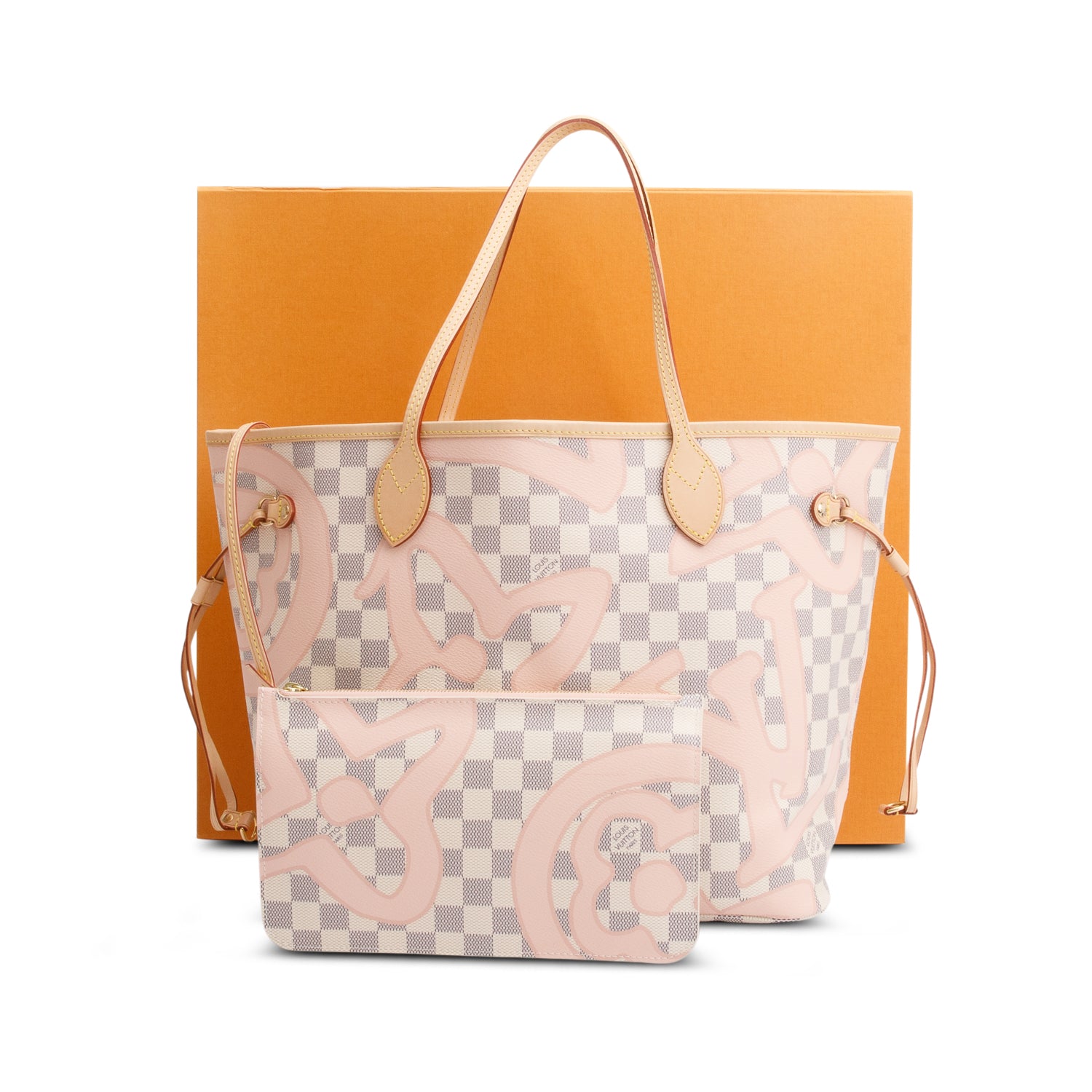 Louis Vuitton Damier Azur Tahitienne Neverfull MM w/ Pouch & Box