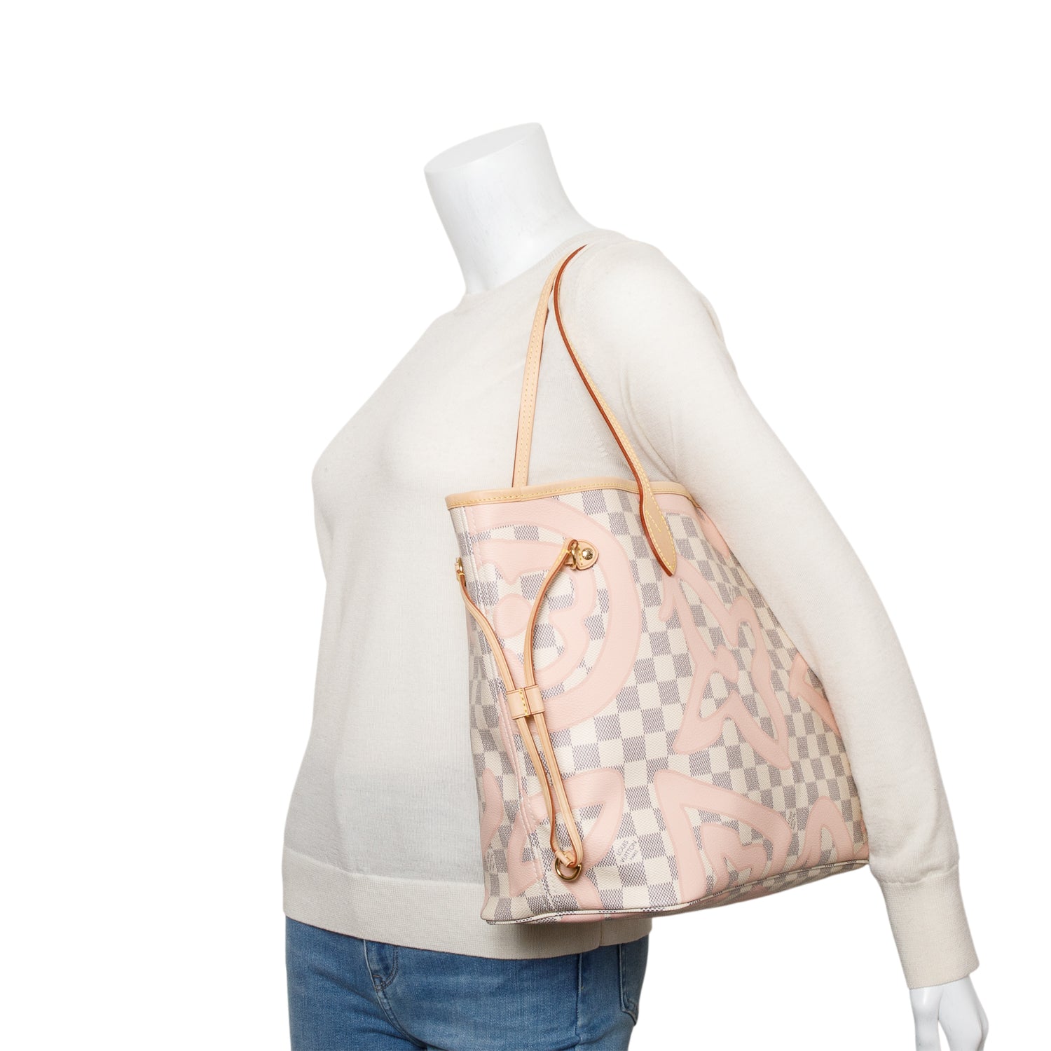 Louis Vuitton Damier Azur Tahitienne Neverfull MM w/ Pouch & Box