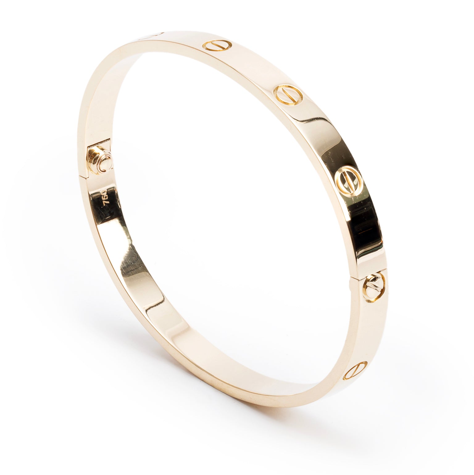 Cartier 18k Yellow Gold Love Bracelet, Classic Model, Size 19 w/ Box & Certificate