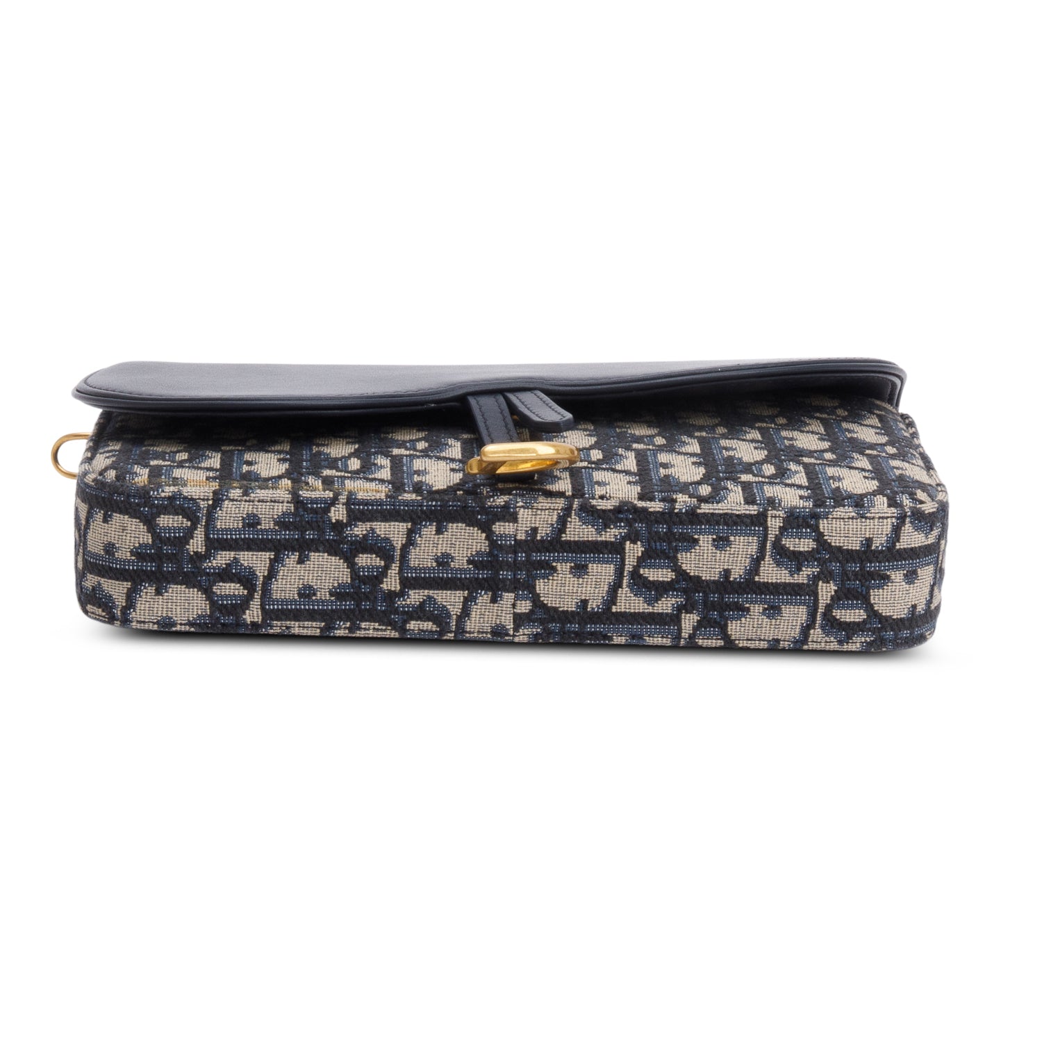 Christian 2024 Dior Oblique Jacquard Medium Saddle Pouch with Chain