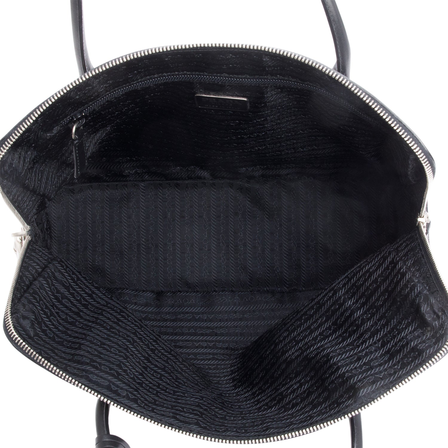 Prada Black Soft Calf Leather Dome Tote w/ Authenticity Card