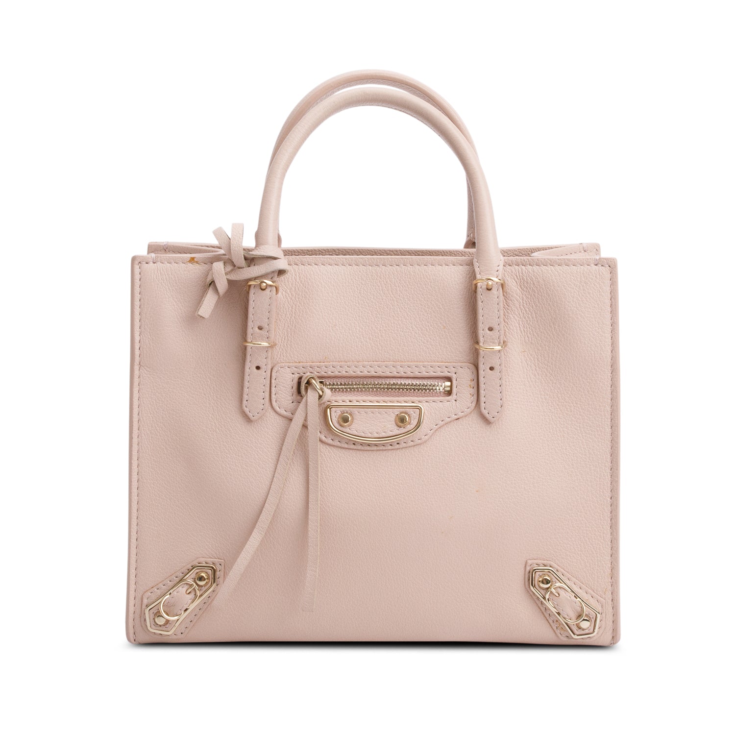 Balenciaga Pink Calfskin Leather Papier A4 Mini Tote w/ Strap