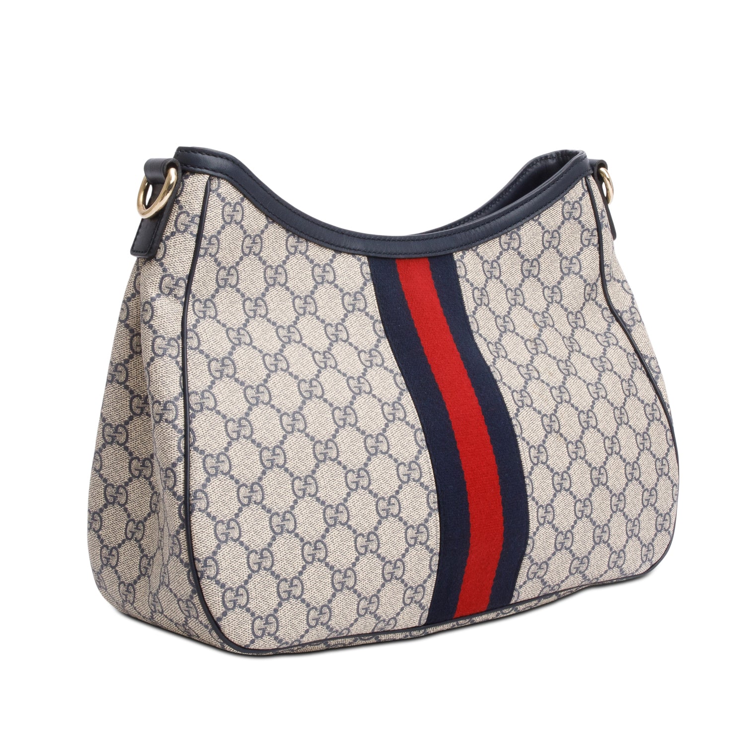 Gucci Navy GG Supreme Web Sherry Medium Shoulder Bag