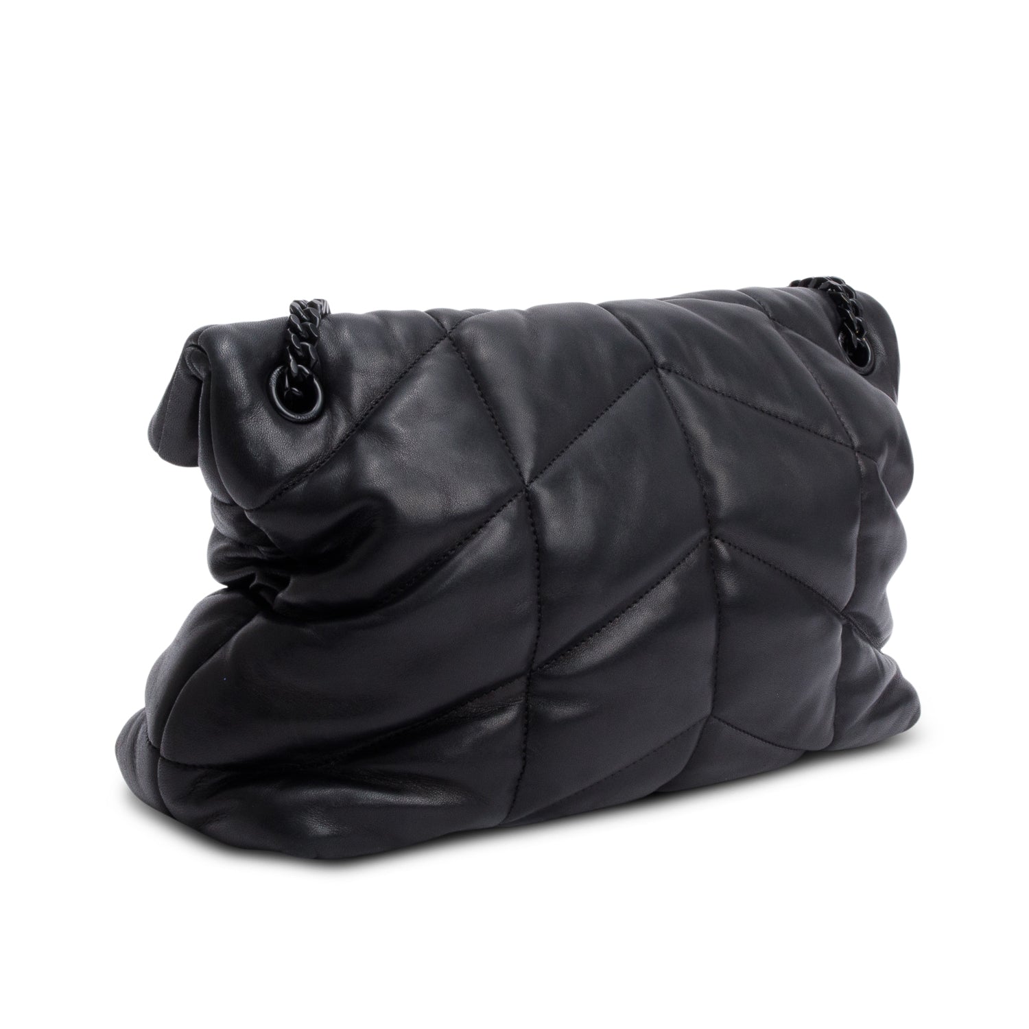 Saint Laurent 2021 Black Nappa Leather Medium Puffer Loulou Shoulder Bag