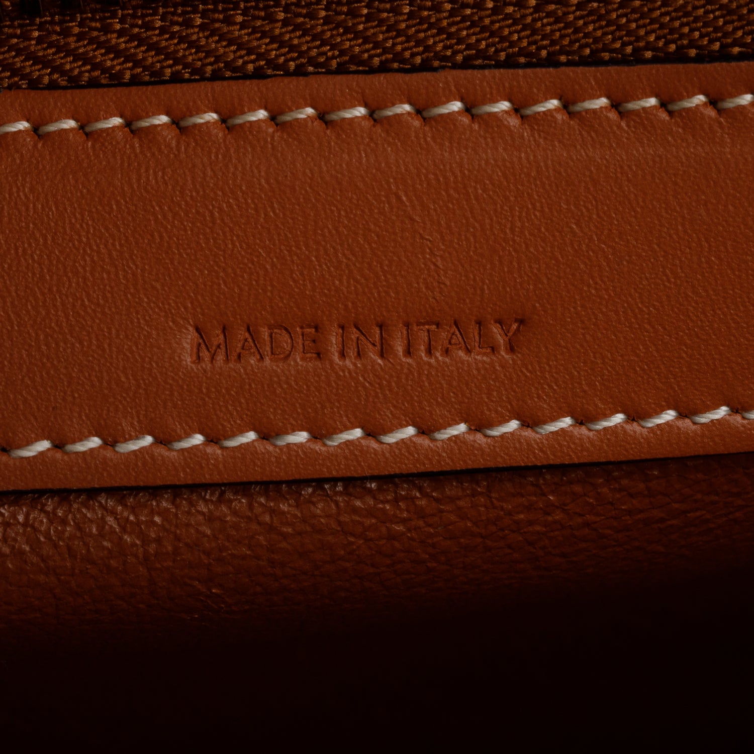 Celine 2020 Tan & Navy Bi-color Calfskin Leather Canvas Micro Luggage Tote