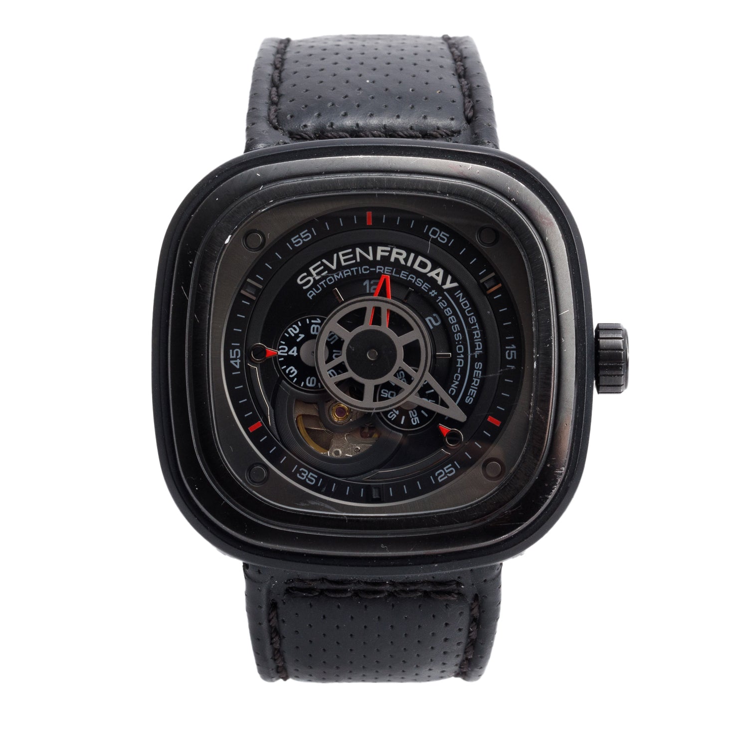 Sevenfriday Black PVD Stainless Steel Industrial Engines 48 MM Automatic Watch