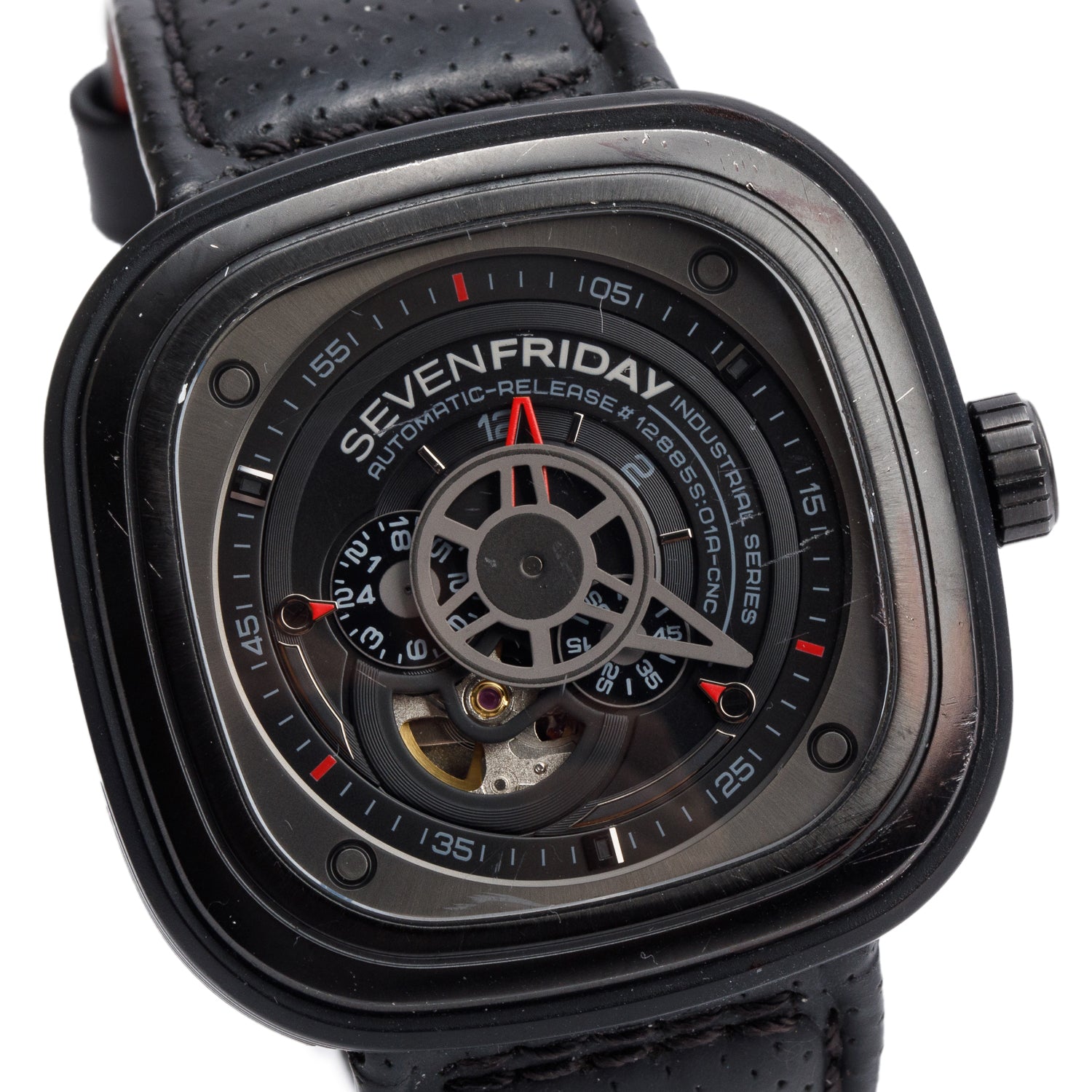 Sevenfriday Black PVD Stainless Steel Industrial Engines 48 MM Automatic Watch
