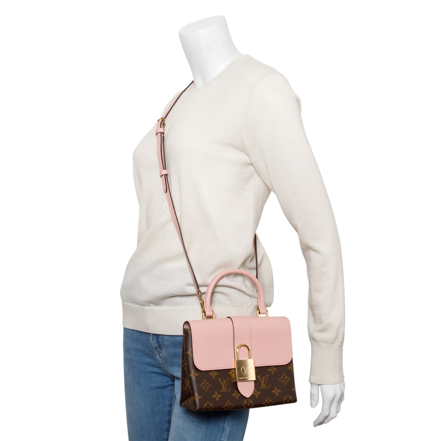 Louis Vuitton Monogram Pink Leather Locky BB w/ Strap, Box & Receipt