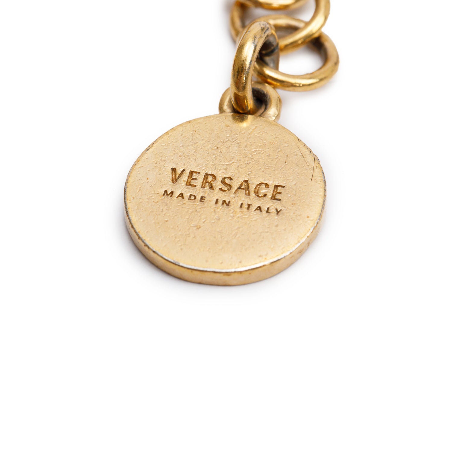 Versace Gold-Plated Medusa Braided Leather Bracelet w/ Box